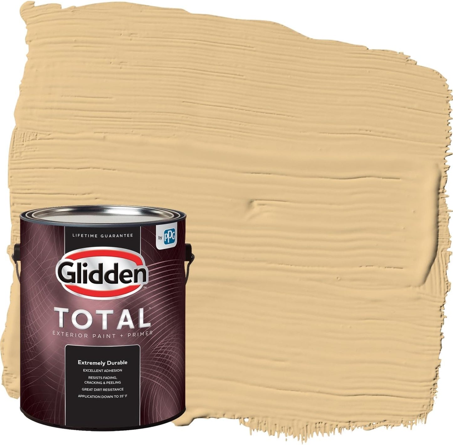 Glidden Exterior Paint + Primer: Beige/Pony Tail, One Coat, Semi-Gloss, 1-Gallon