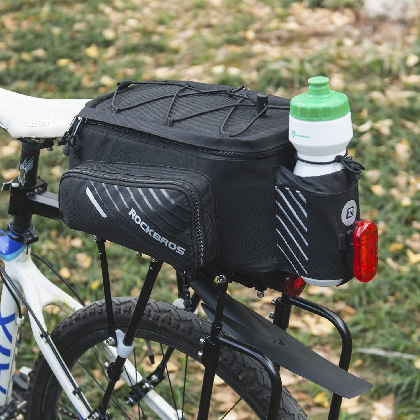 ROCK BROS Bike Rack Bag Bicycle Bag Trunk Rear Rack Bag Bike Panniers Bike Accessories Basket Storage Luggage Saddle Shoulder Bag 13L for E bike, Bicycle With Rain Cover