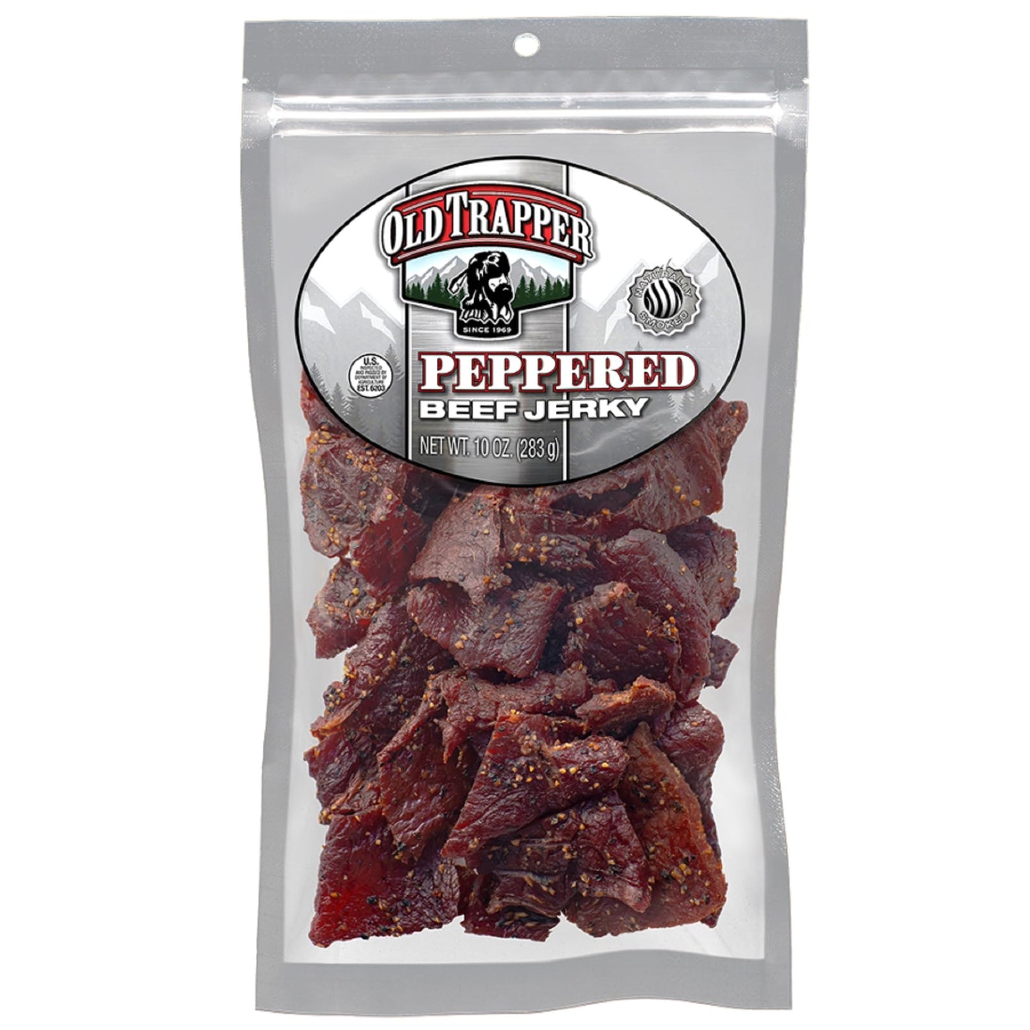 Old Trapper Beef Jerky, Old-Fashioned 10-Ounce Bag, Tender Meat Snacks for Lunches or Between Meals, 11 Grams of Protein, Zero Grams of Fat, and 70 Calories per Ounce (Pack of One)