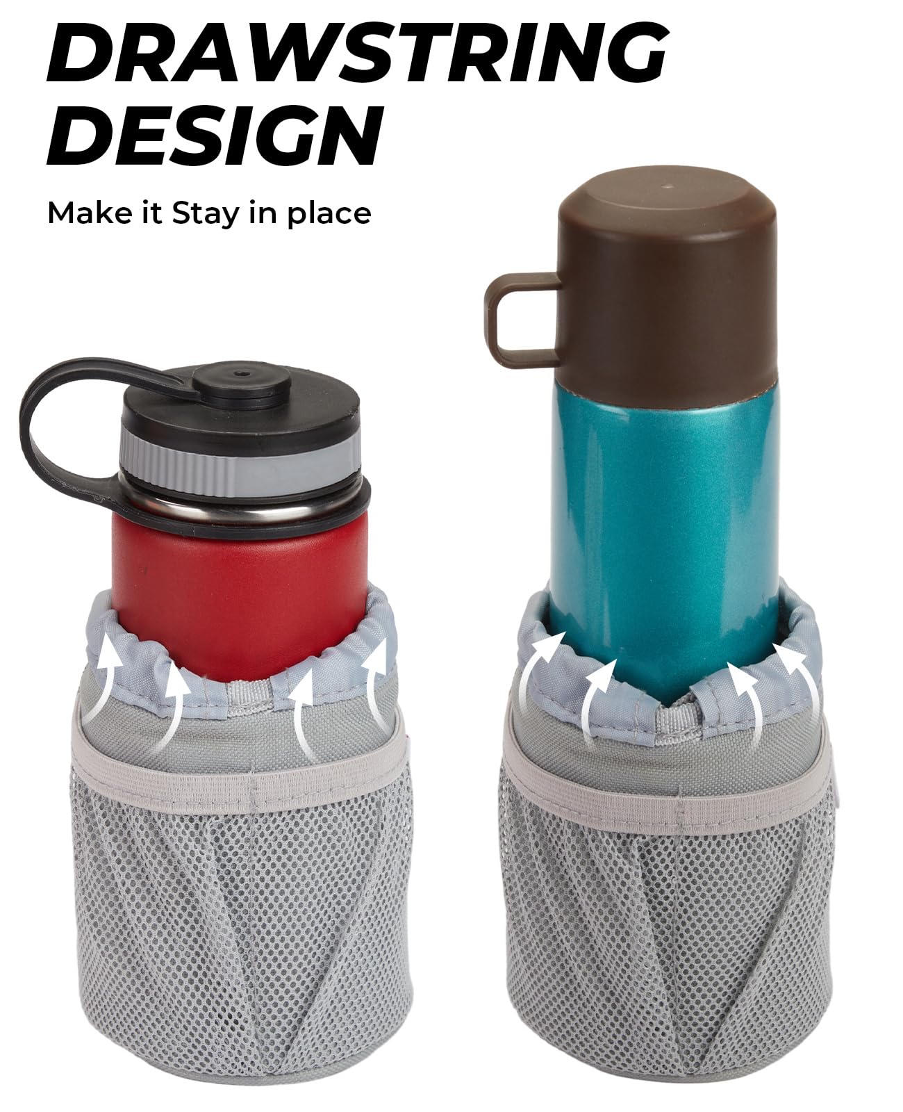 KEMIMOTO Motorcycle Cup Holder, Oxford Fabric Motorcycle Drink Holder with 0.6"-1.5" Alligator Clamp, Universal Water Bottle Cup Accessories for Bike, ATV/UTV, Scooter, Boat, Walker