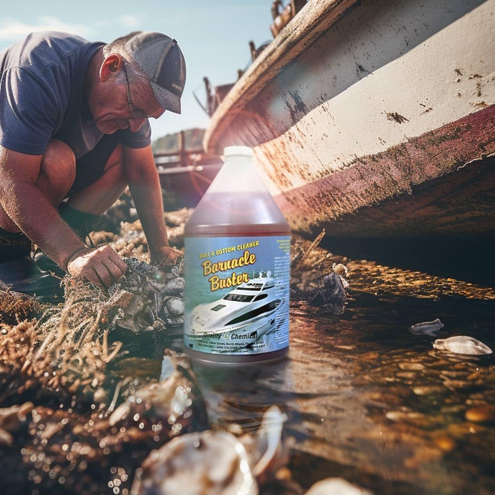 Quality Chemical Barnacle Buster Hull Cleaner for Boats - On/Off Boat Hull Cleaner - Boat Bottom - Star Cleaning Performance - 128 oz (Pack of 1)
