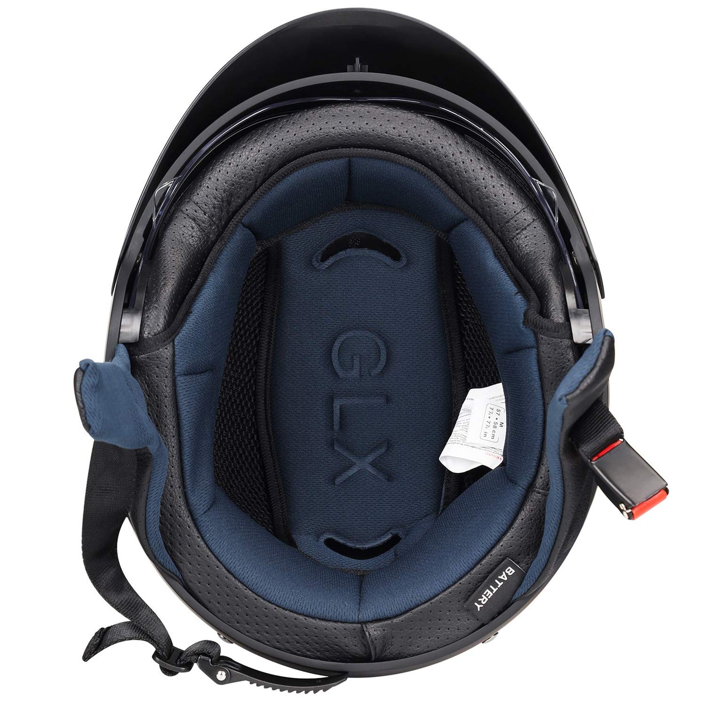 GLX M14 Open Face Motorcycle Helmet - Matte Black, Large - DOT Approved