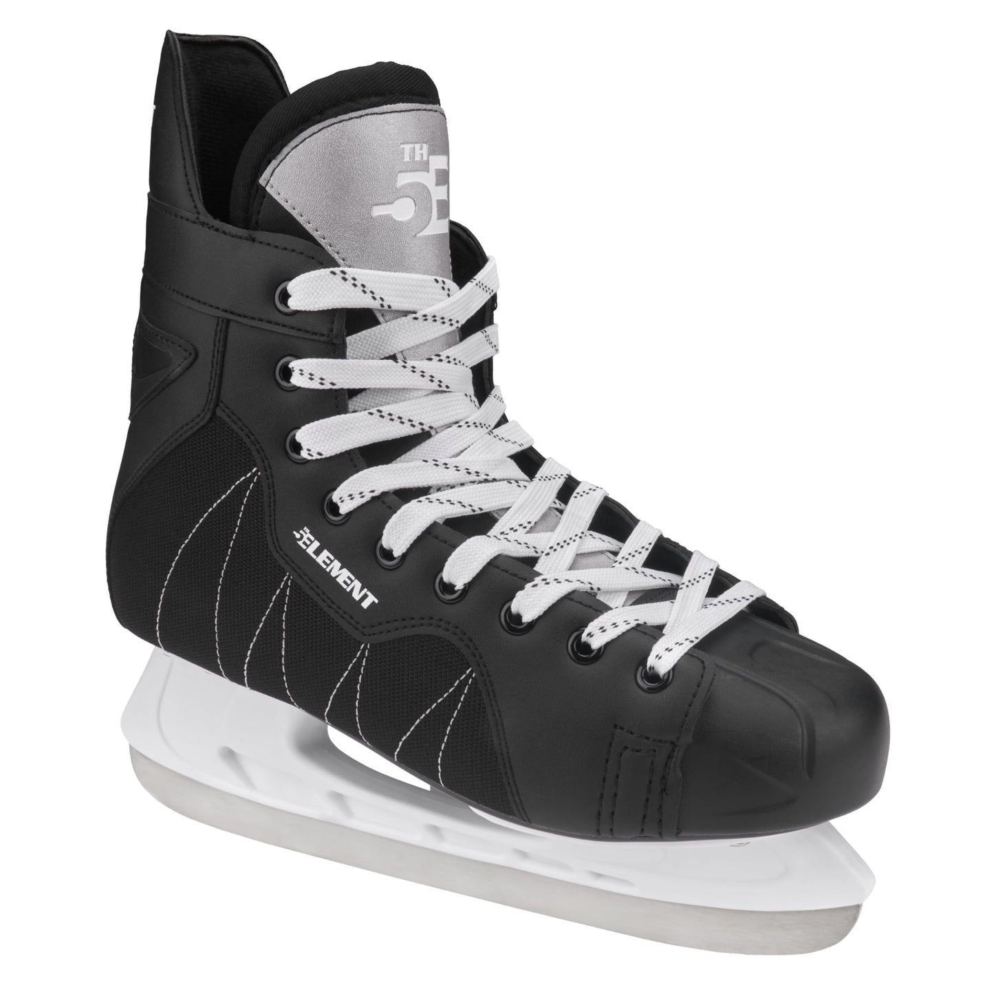5th Element Stealth Ice Hockey Skates - Perfect for Recreational Ice Skating and Hockey - True-to-Size Fit and Moisture Resistant Liner Ice Skates for Men (Black/White, 10.0)