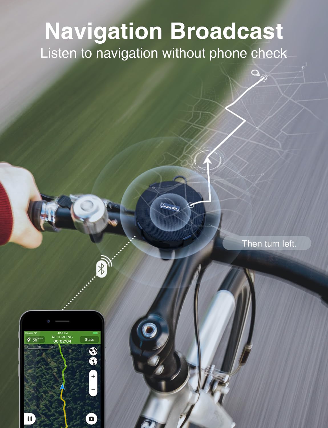 Onforu Portable Bluetooth Speaker for Bike, IP65 Waterproof Mini Outdoor Shower Travel Speakers, Bike Accessories Wireless Bicycle Speaker with Loud Sound for Riding, Ideal Gift