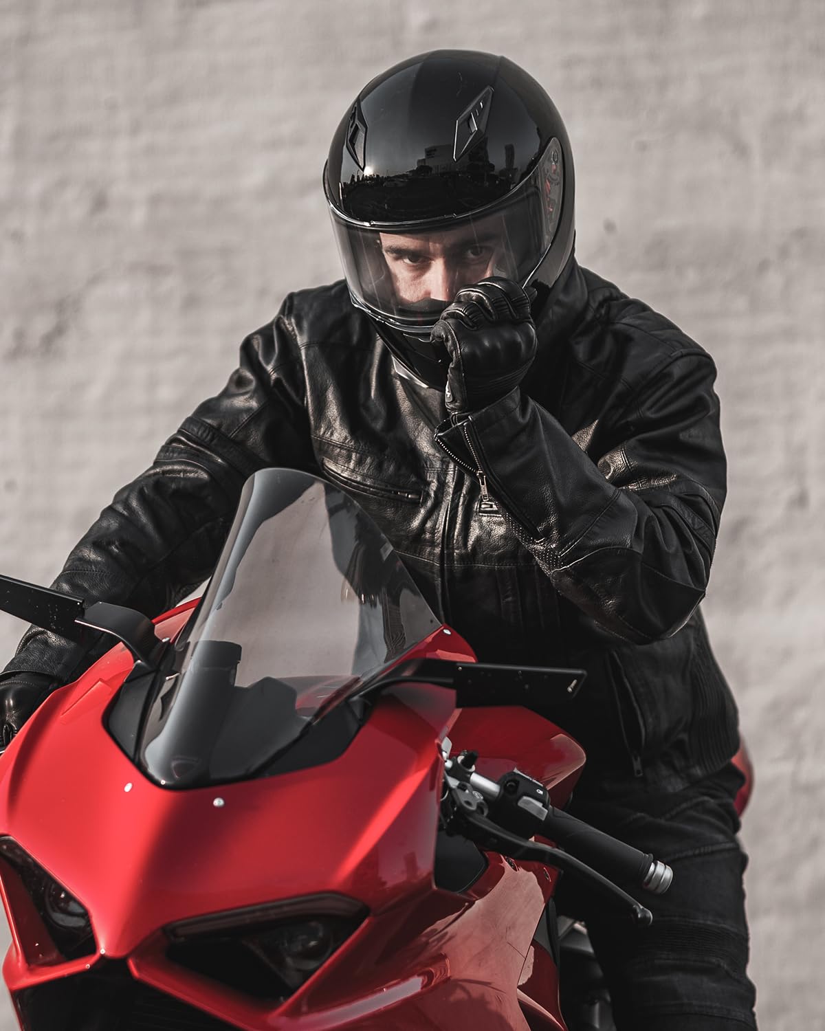 ILM Full Face Motorcycle Street Bike Helmet with Removable Winter Neck Scarf + 2 Visors DOT Model-JK313