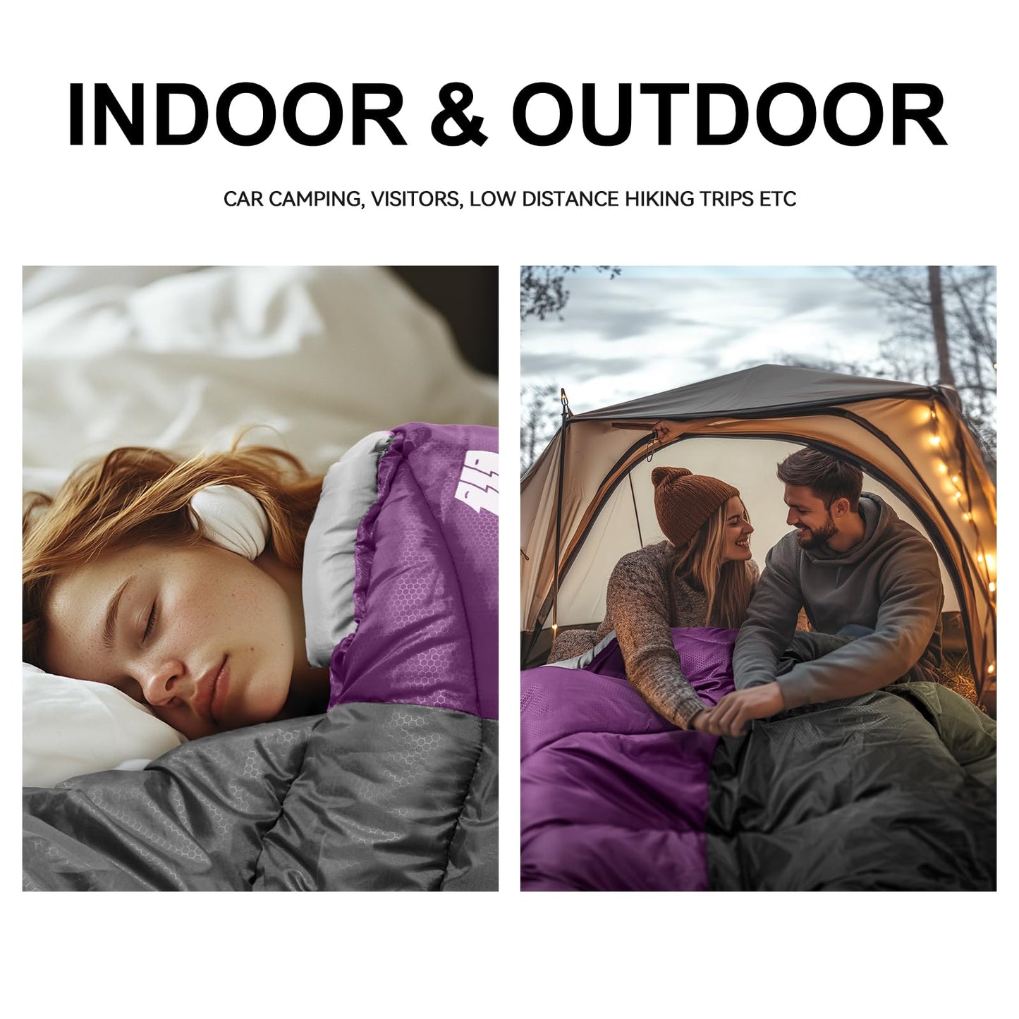 Sleeping Bags for Adults Cold Weather,Portable, Waterproof,Lightweight Sleeping Bag for Tall Girls Boys with Compression Sack for Warm Camping, Hiking, Outdoor & Indoor