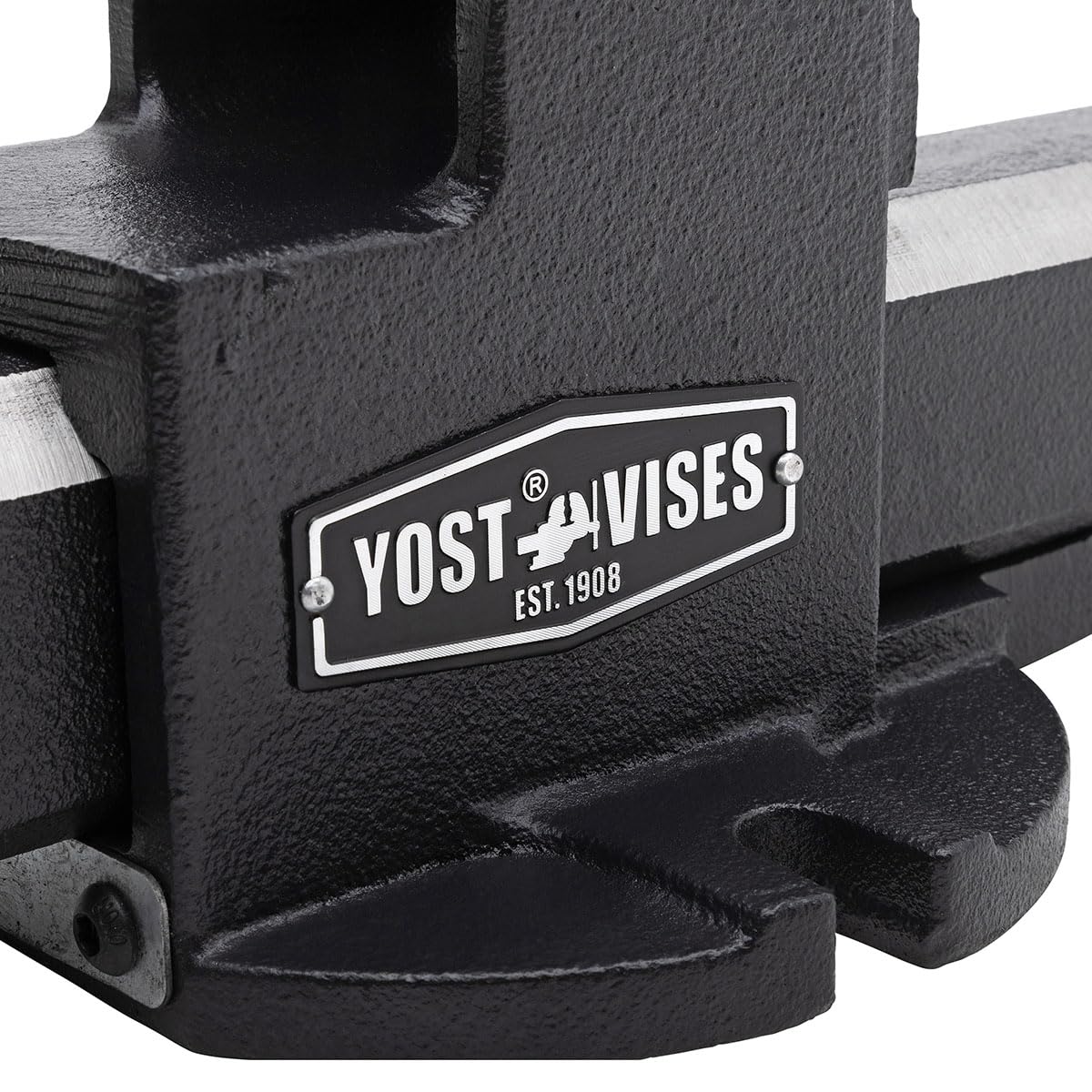 Yost HD550-C Heavy Duty 5-1/2 Inch Mechanics Work Bench Vise | Heavy Duty Woodworking & Metal Work Table with Secure Grip Swivel Base | 60,000 PSI Casting Iron Material with Extra-large Anvil Surface