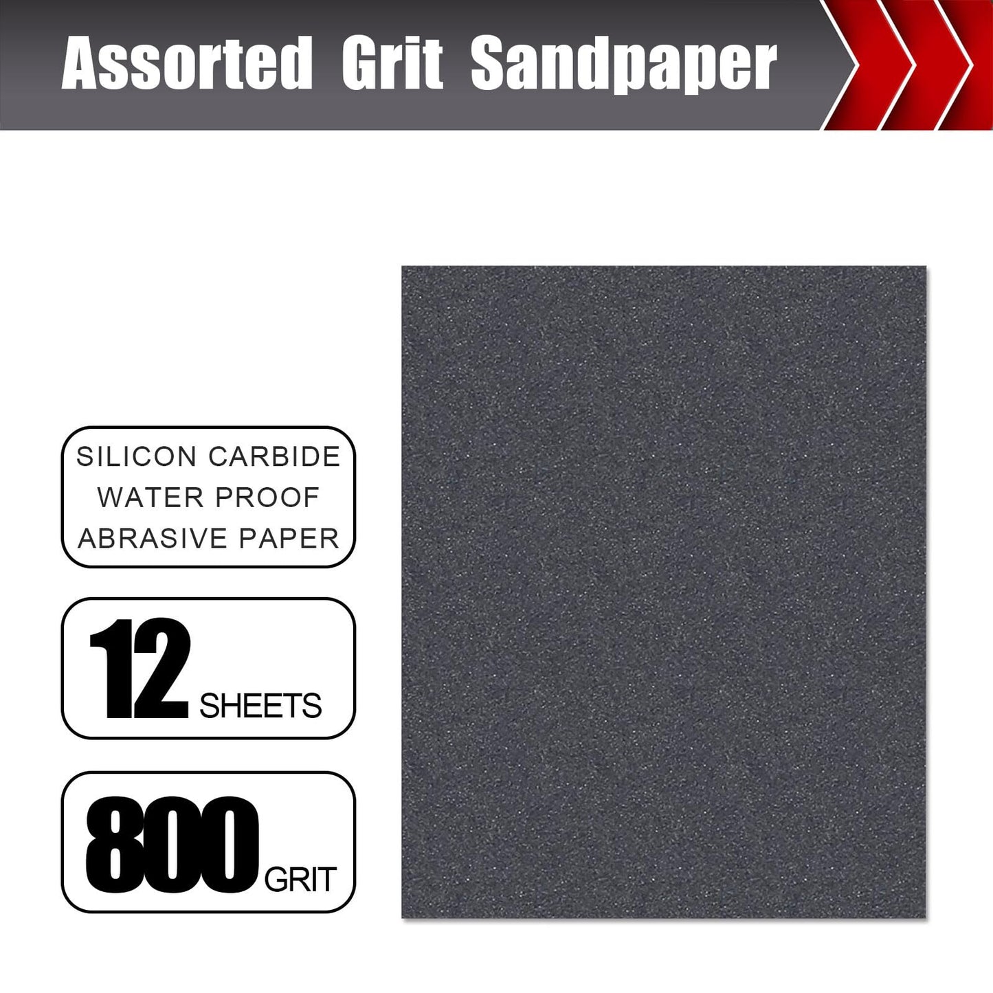 50 Pcs 1/4 Sheet Sandpaper, Premium Sand Paper 80/120/150/220/320/400 Grit Sandpaper Sheet Sand Paper Assortment for Wood Metal Automotive Palm Sanders 5.5" x 4.5"