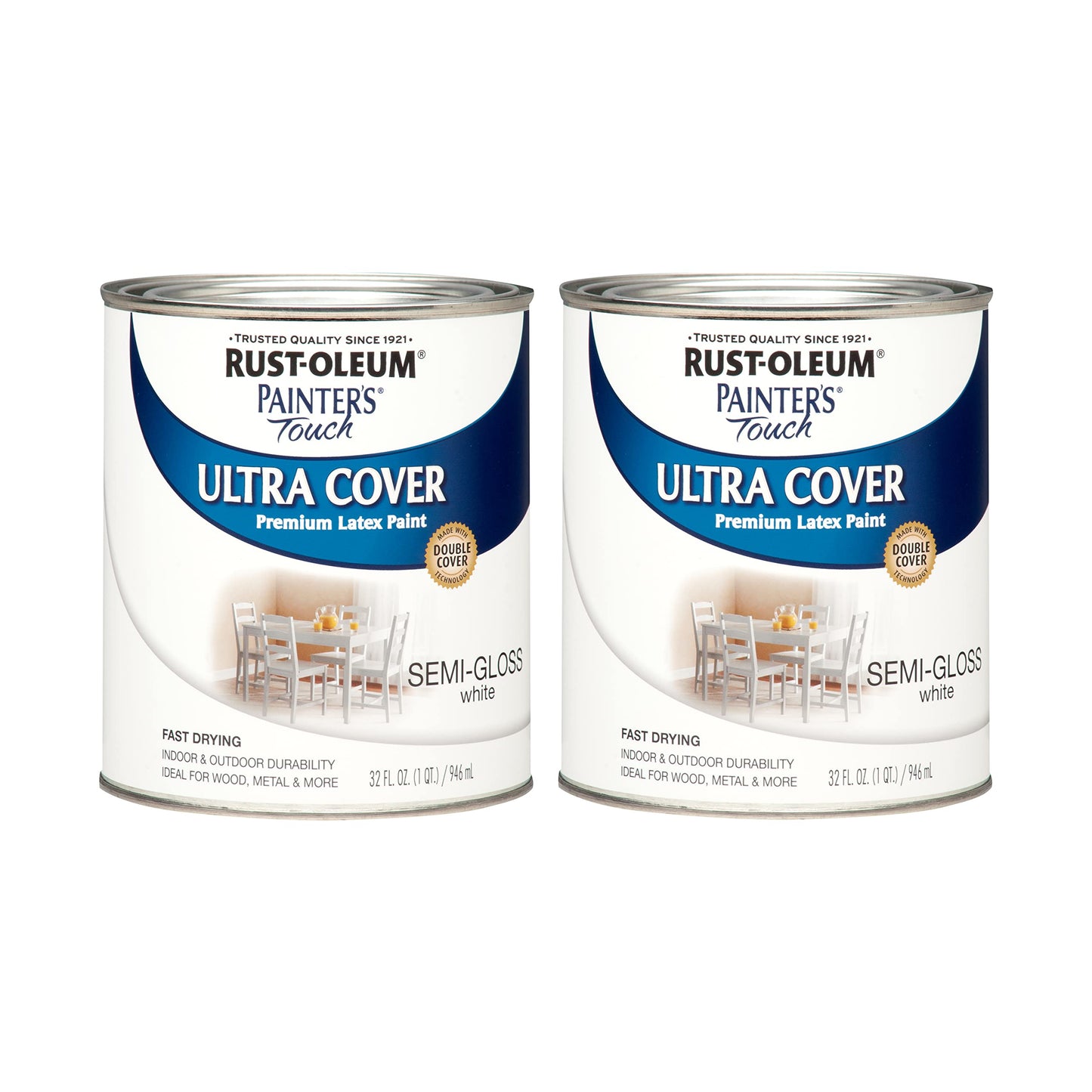 Rust-Oleum 1976502 Painter's Touch Latex Paint, Flat Black 32 Fl Oz, 1 Quarts, (Pack of 1)
