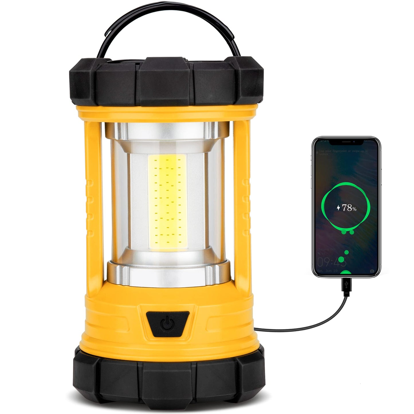 Rechargeable Camping Lantern, 3000LM 5 Light Modes Camping Light 4400 Capacity Phone Charger LED Impact-Resistant Flashlight Lantern Portable Waterproof Hurricane Lanterns for Emergency(Pale Green)