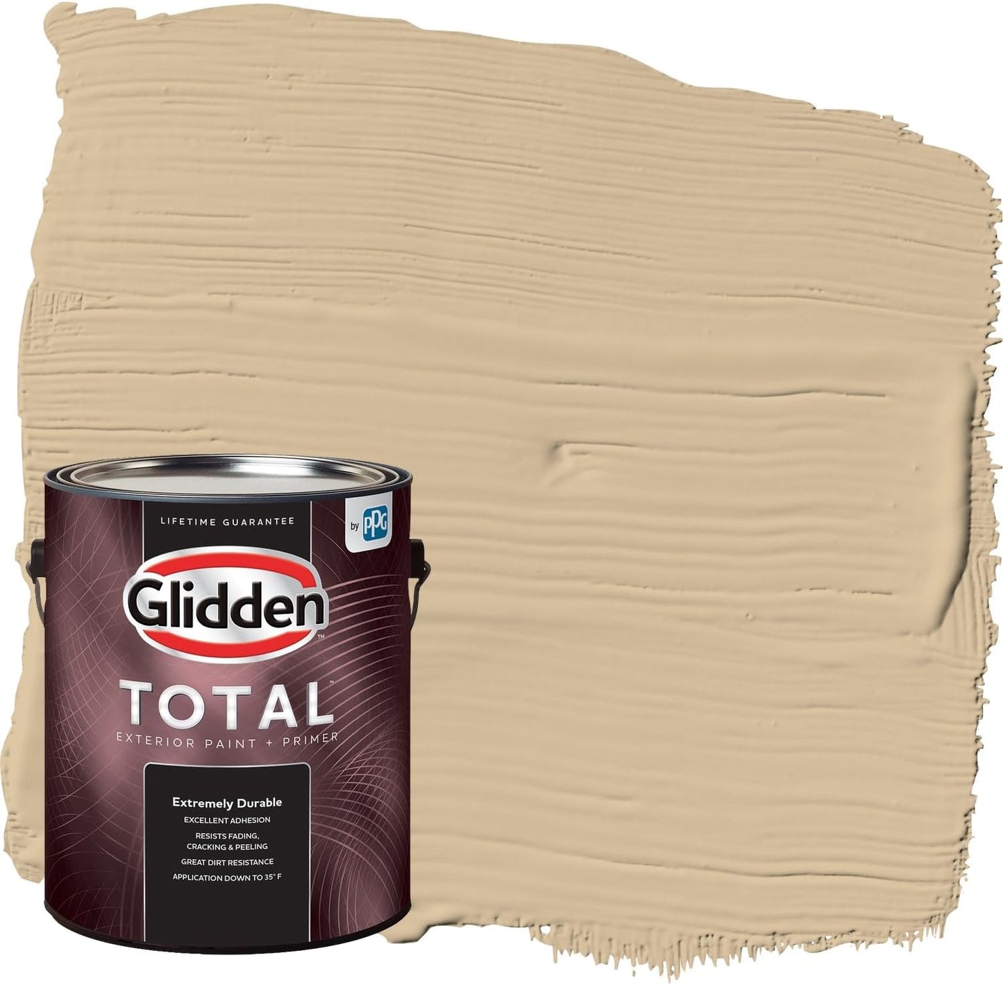 Glidden Exterior Paint + Primer: Beige/Pony Tail, One Coat, Semi-Gloss, 1-Gallon