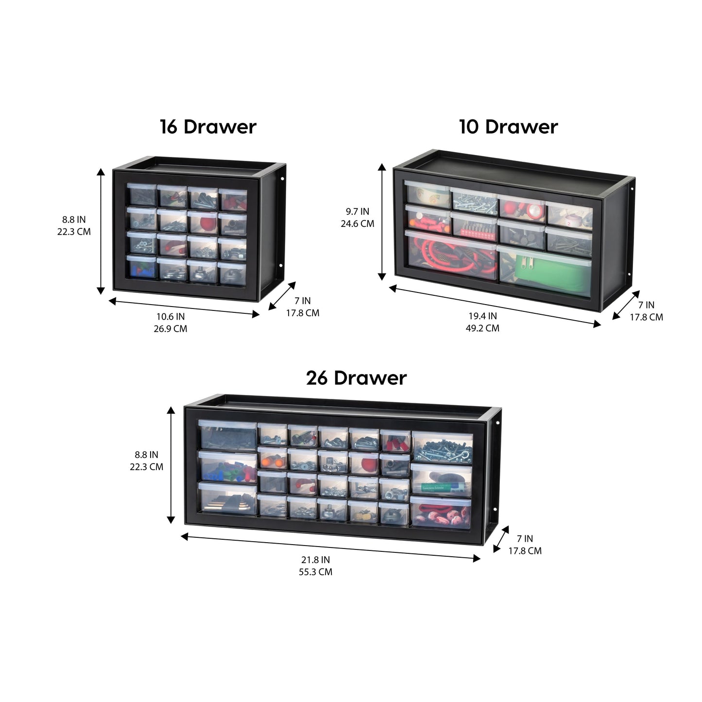 IRIS USA Screw Tool Organizer Small Parts Cabinet Chest, 44-Drawer Hardware Electronics Nuts Bolts Storage Drawers Organization Toolbox Garage Craft Business Teacher Beads Scrapbook Art Hobby - Black