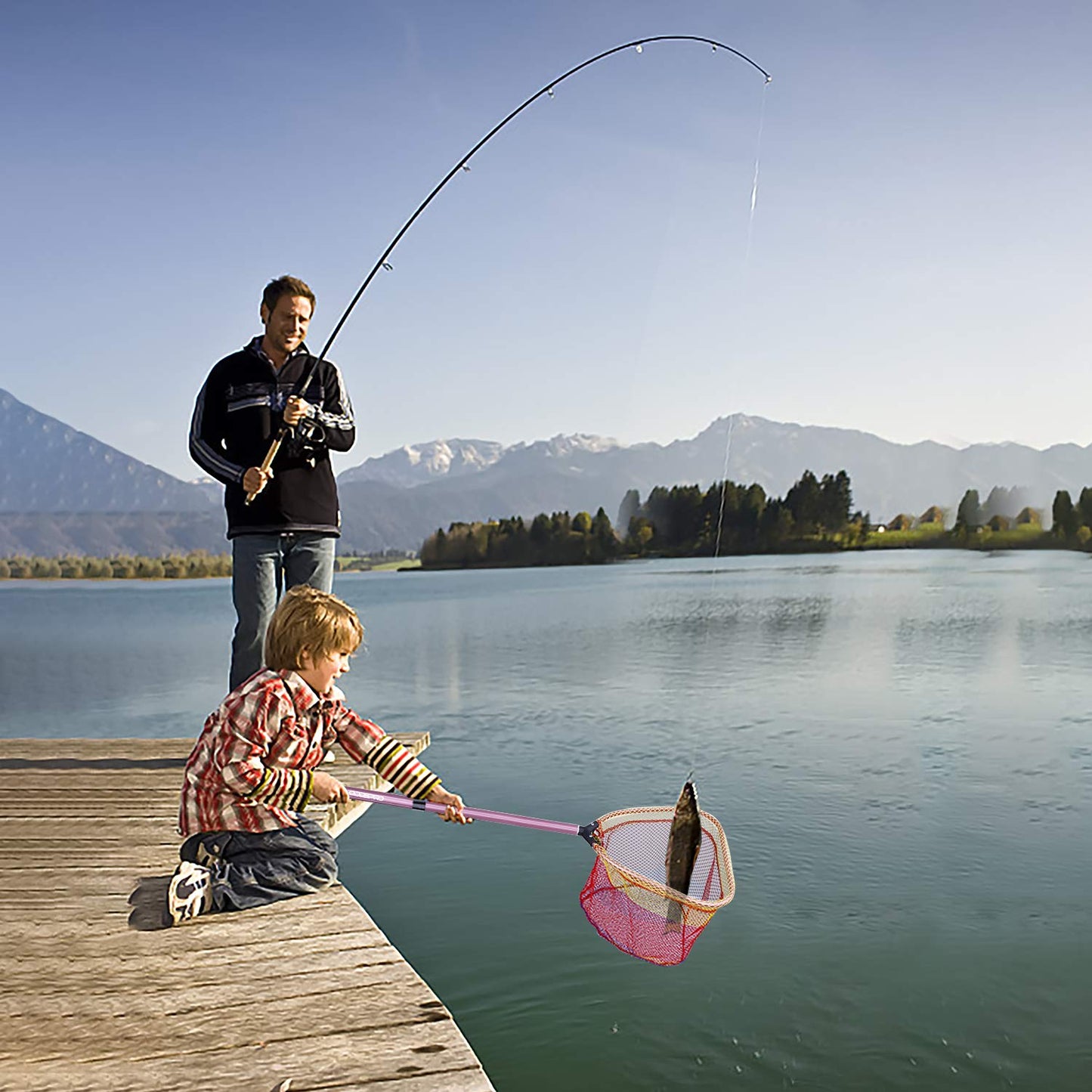 Kids Fishing Net - Telescoping Bait, Minnow, and Butterfly Net With 11.4" Depth, Handle Extends to 30" for Easy Catch and Release