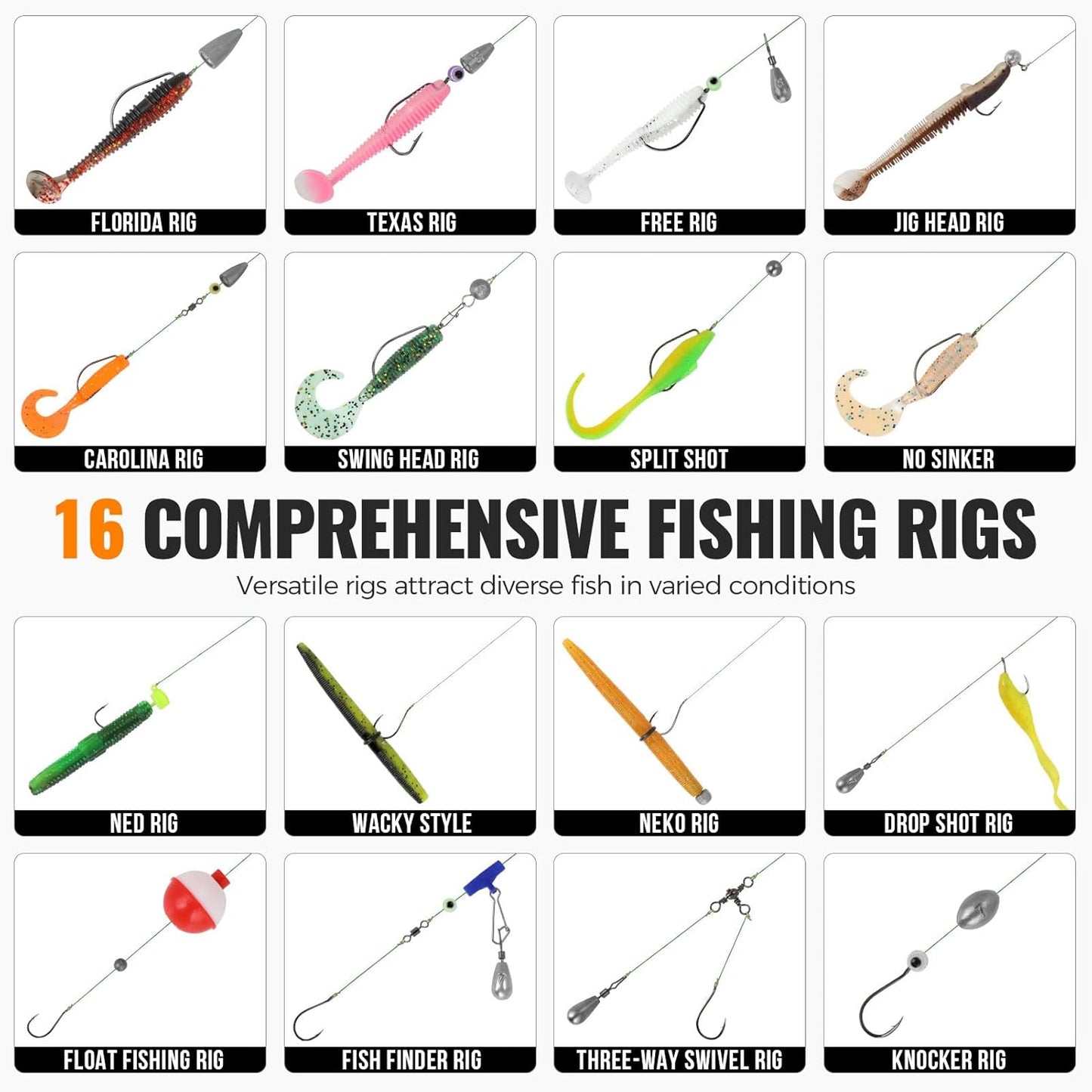 PLUSINNO Large 3 Layers Tackle Box with Tackle Included, 415Pcs Fishing Lures Kit Contains Pliers, Crankbait, Hooks, Weights & Accessories, Comprehensive Bait Lure Gear Gifts for Men Bass Freshwater