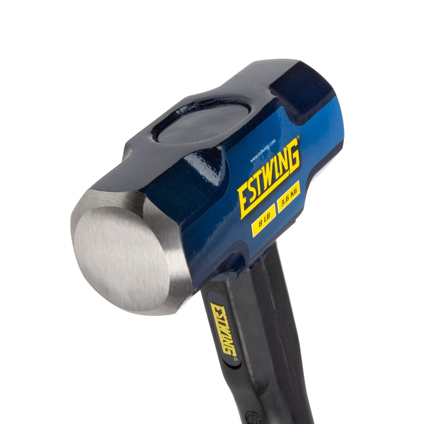 Estwing 16-Pound Hard Face Sledge Hammer for Demolition/Stake Driving, 50-55 HRC, 36-Inch Fiberglass Handle, Overstrike Protection, Textured Grip