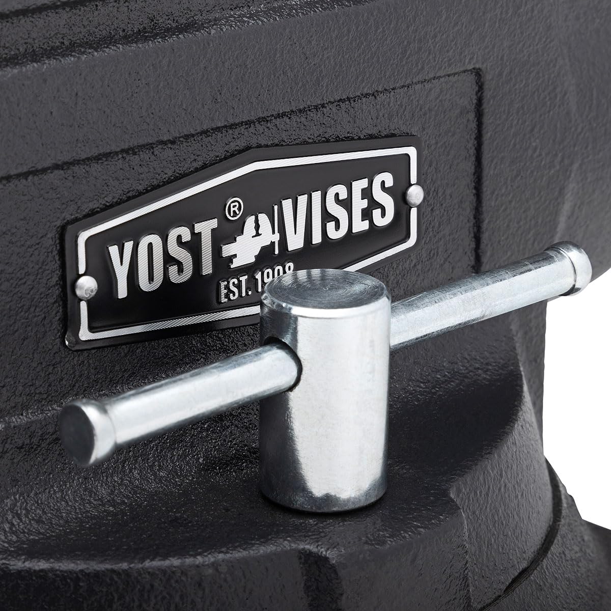Yost HD550-C Heavy Duty 5-1/2 Inch Mechanics Work Bench Vise | Heavy Duty Woodworking & Metal Work Table with Secure Grip Swivel Base | 60,000 PSI Casting Iron Material with Extra-large Anvil Surface