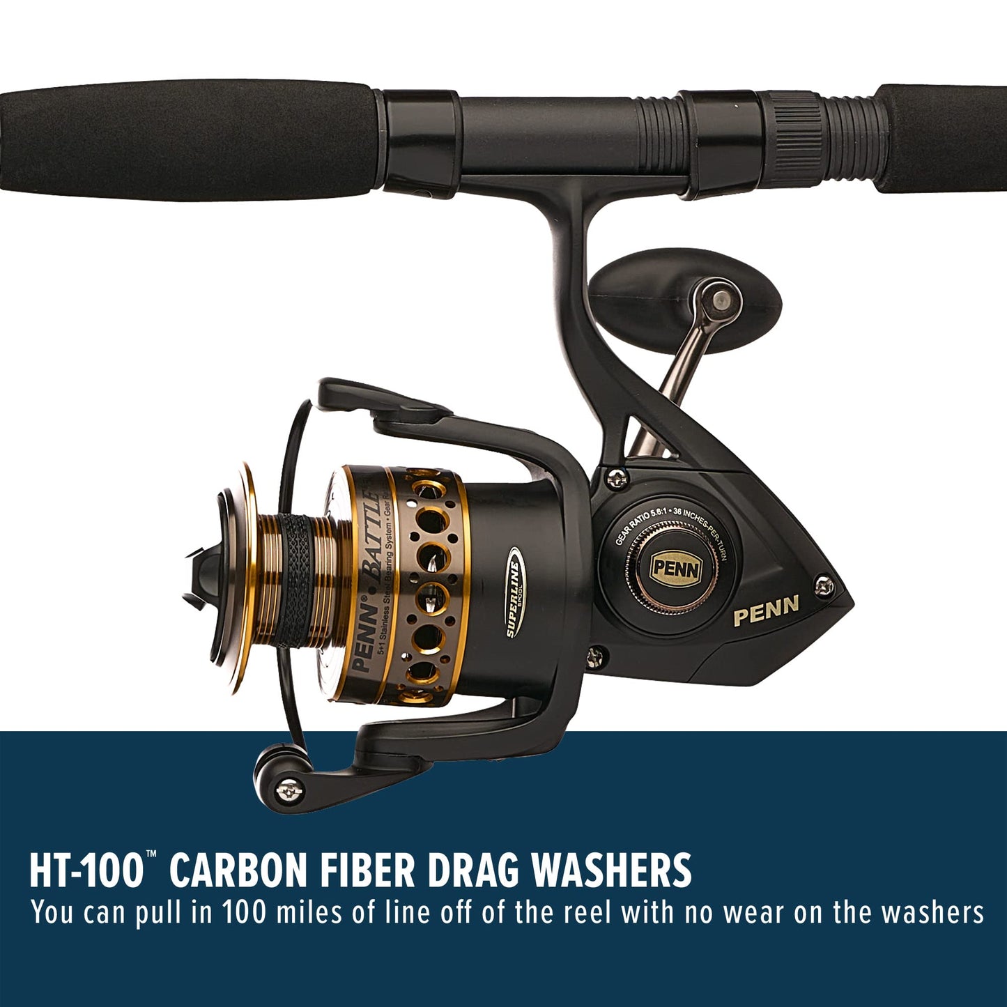 PENN Battle Spinning Reel and Fishing Rod Combo