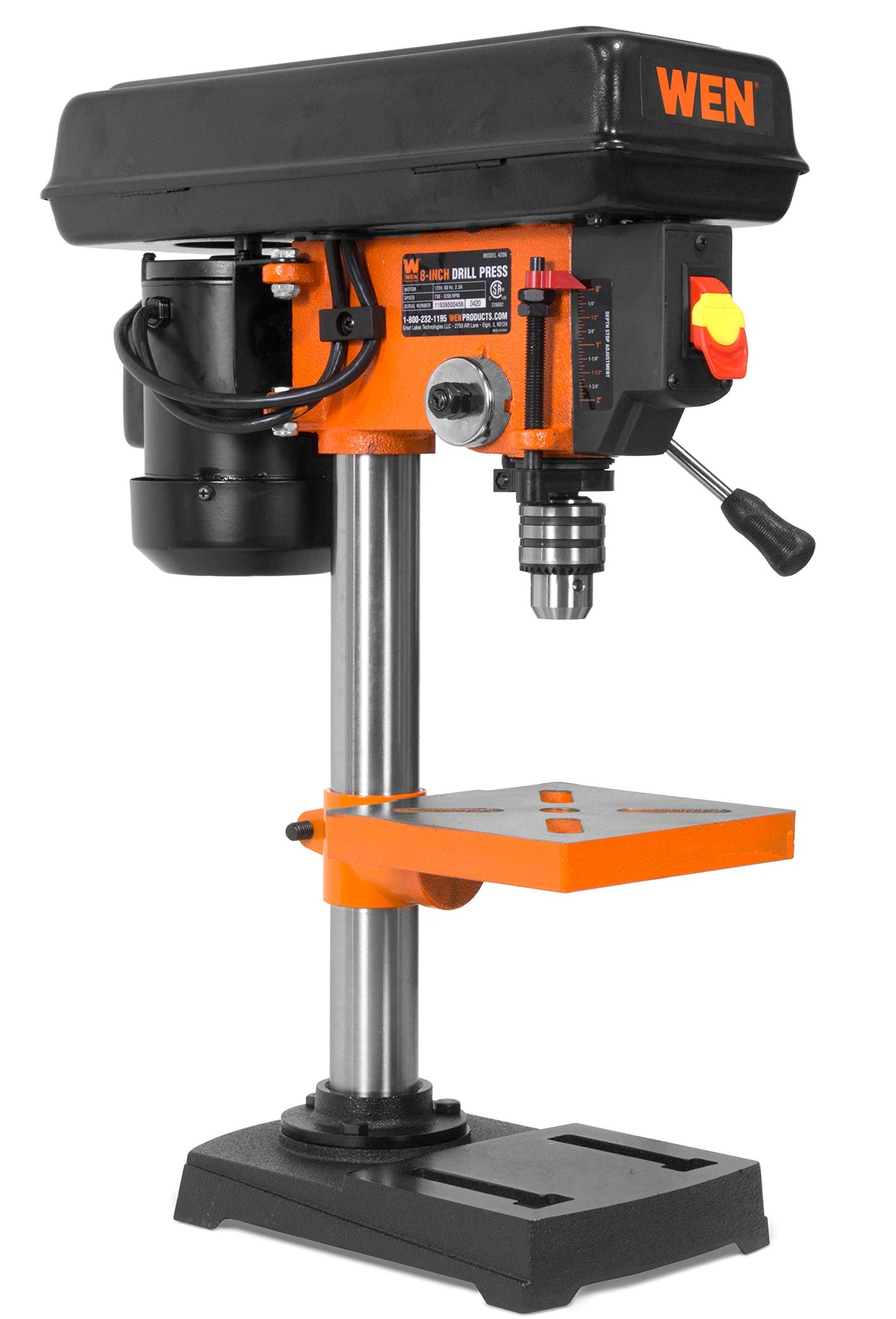 WEN 4206T 2.3-Amp 8-Inch 5-Speed Cast Iron Benchtop Drill Press,Black,Orange & 9-Inch Band Saw, 2.8-Amp Benchtop (BA3959)