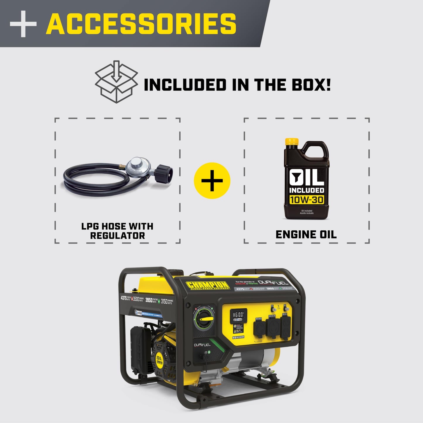 Champion Power Equipment 4375-Watt RV Ready Portable Generator with CO Shield