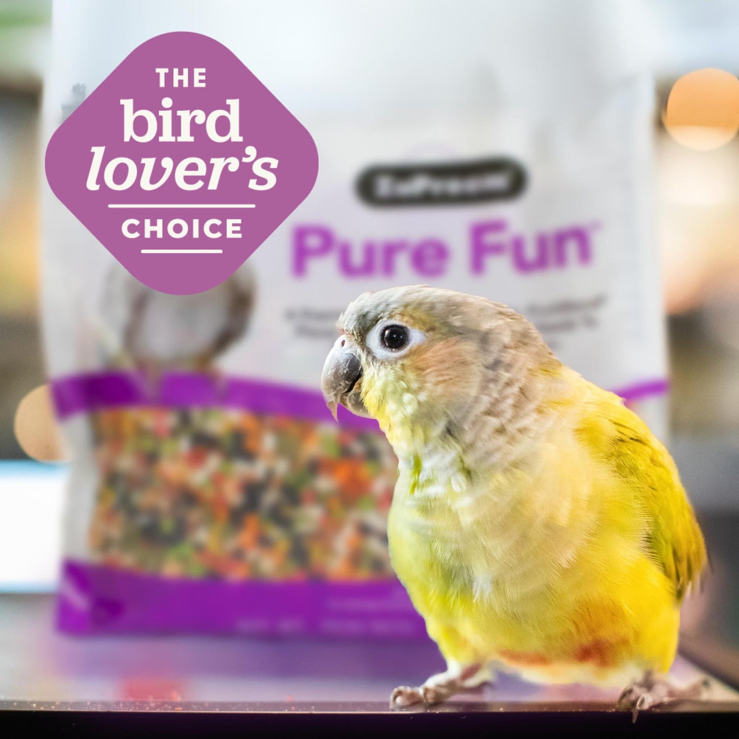 ZuPreem Sensible Seed Bird Food, Cockatiel, Lovebird, Quaker, Small Conure, Seed and Pellet Blend for Medium Birds, Food Mixer Topper, Enriching Variety, Made in the USA, (M, 2 lbs)