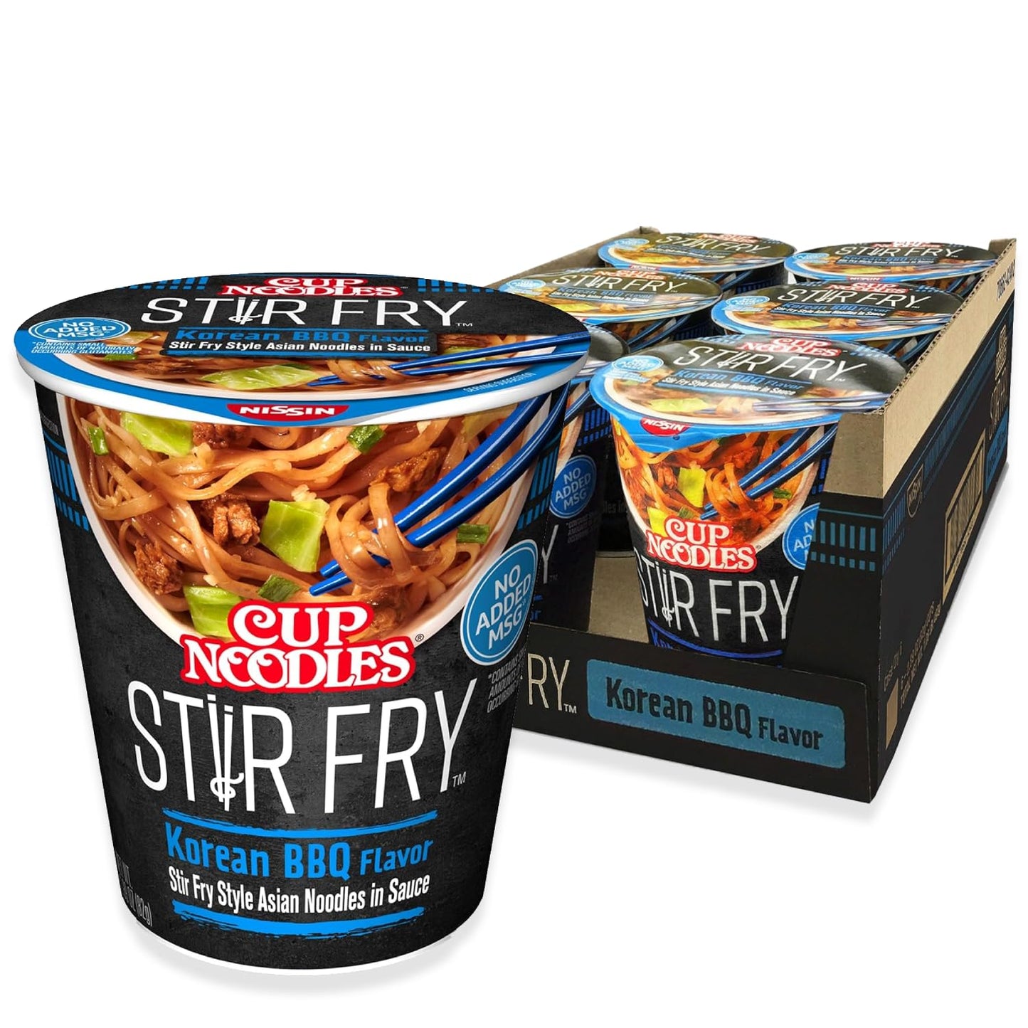 Nissin Cup Noodles Soup, Beef Flavor, Microwaveable Paper Cups, Instant Ramen, 2.25 Ounce (Pack of 12)