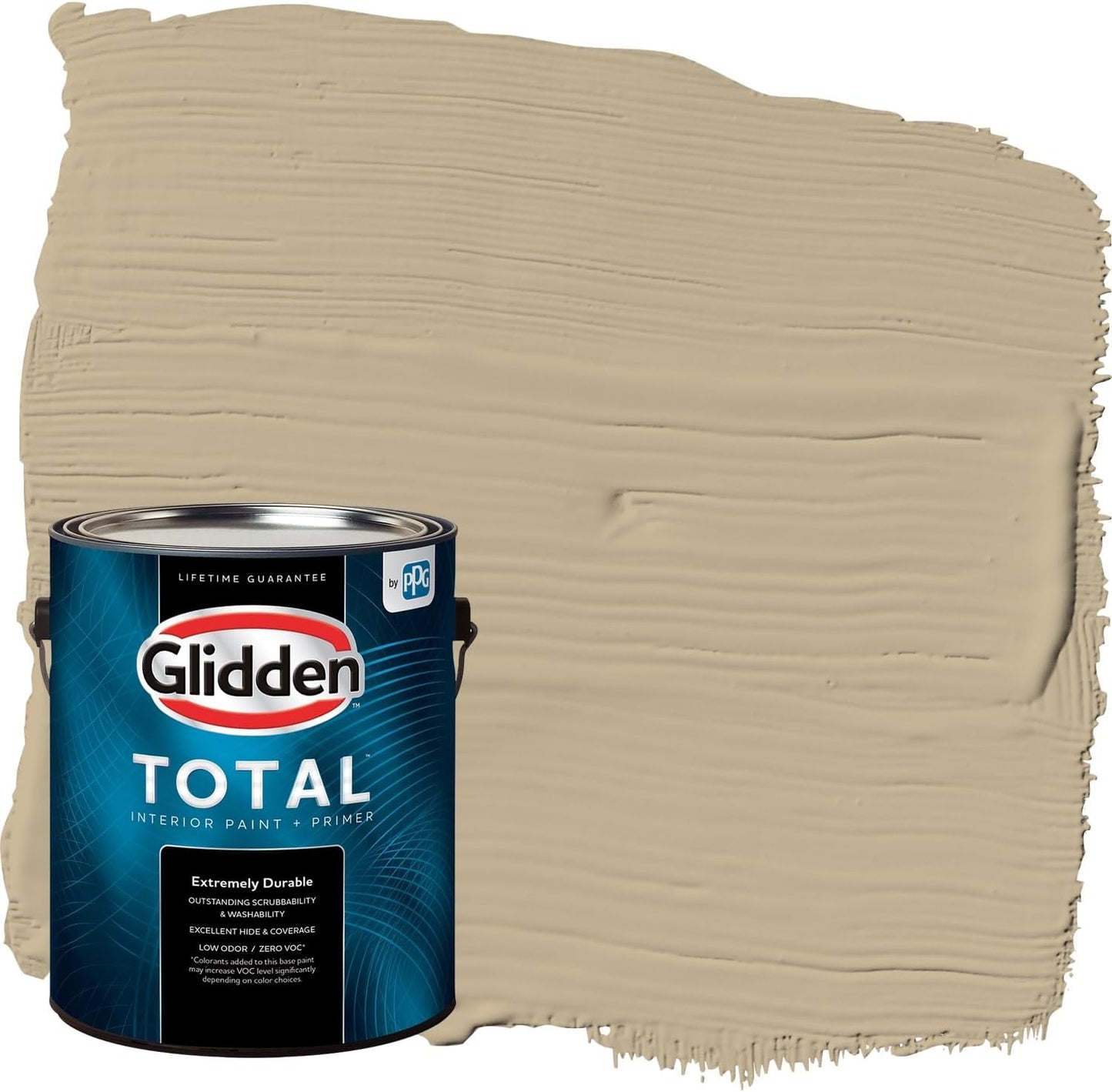 Glidden Interior Paint + Primer: Beige/Toasted Almond, One Coat, Semi-Gloss, 1-Quart