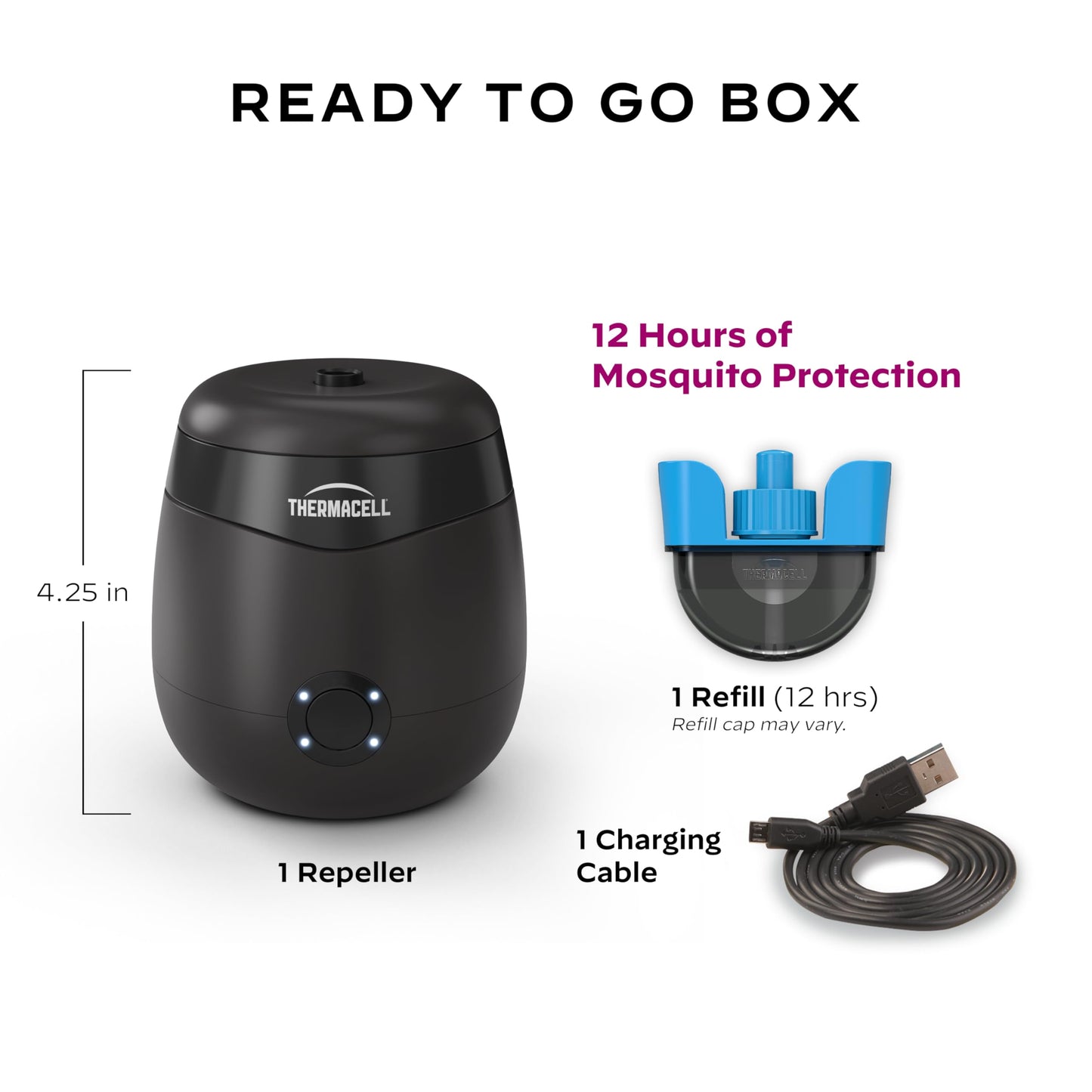 Thermacell Mosquito Repellent E-Series Rechargeable Repeller; Patio Shield 20’ Mosquito Protection Zone; Includes 12-Hr Repellent Refill; No Flame or Scent; Bug Spray and Bug Zapper Alternative