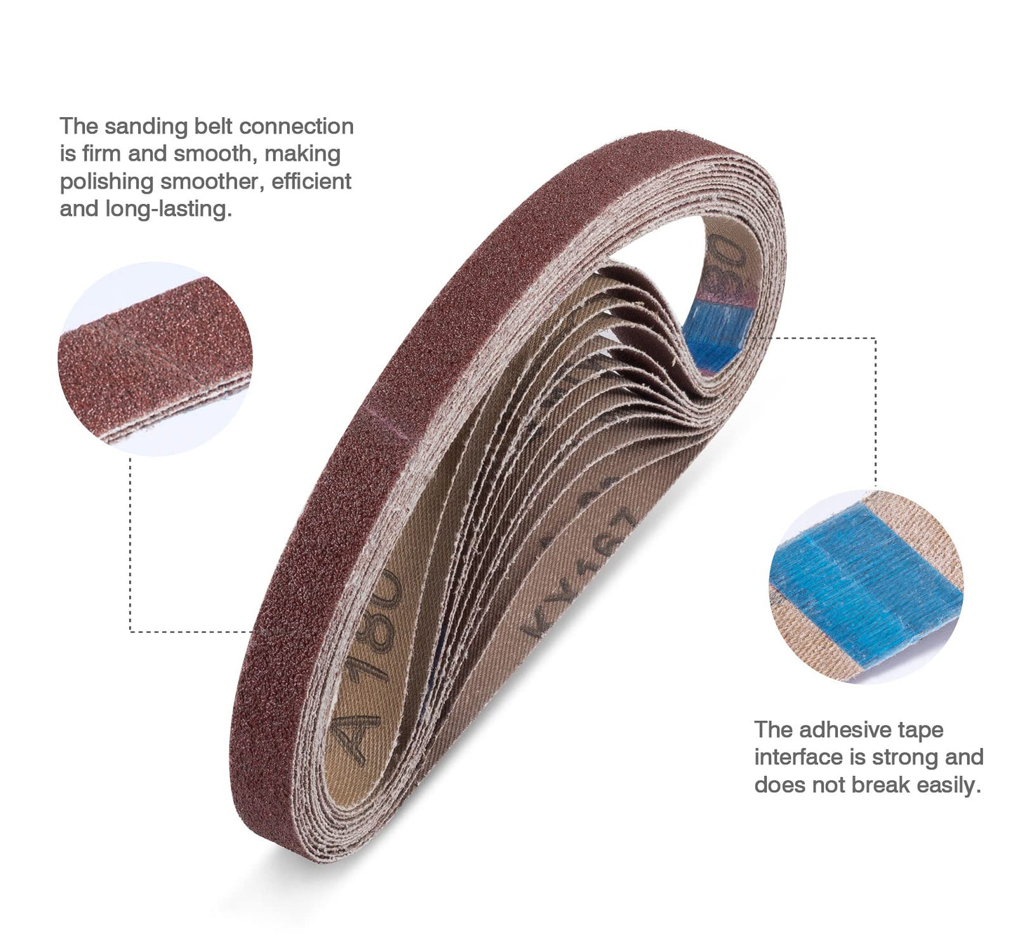 S SATC 3x18 Sanding Belts 20PCS Belt Sander Paper Aluminum Oxide (3 Each of 60/80/120/150/240/400 Grits & 2 of 40 Grits) Ideal for Wood Metal Paint Sanding
