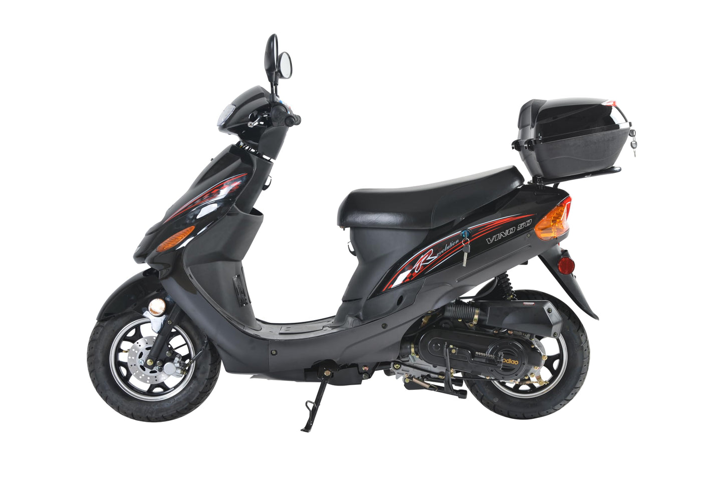 HHH 49cc/ 50cc Scooter Gas Fully Automatic Street Scooter Moped Vino 50 with Matching Trunk 50cc Moped for Adult