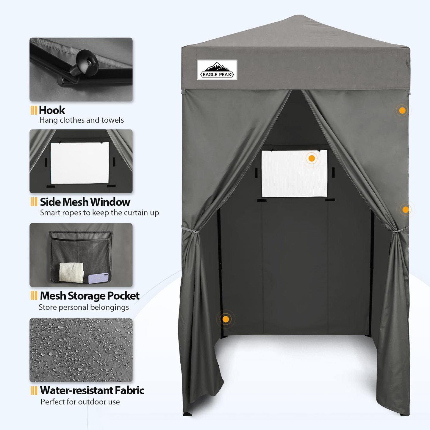 EAGLE PEAK Flex Compact 4x4 Pop-up Canopy Changing Room, Portable Dressing Room, Privacy Changing Tent for Indoor Fashion Photoshoots, Camping, or Pool, Purple
