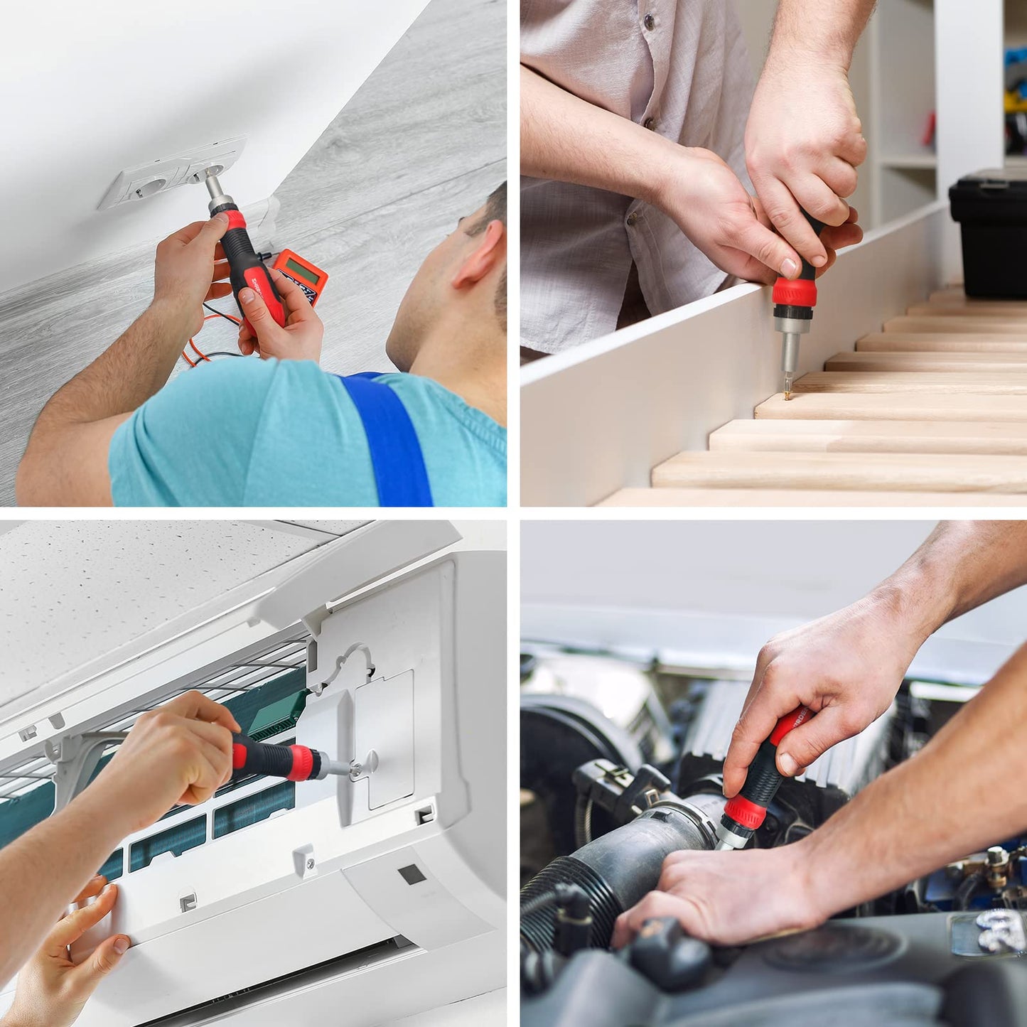 SHARDEN Multi Screwdriver 13-in-1 Screw Driver Adjustable Screwdriver Set Multitool All in One with Torx Security, Flat Head, Phillips, Hex, Square and 1/4 Nut Driver