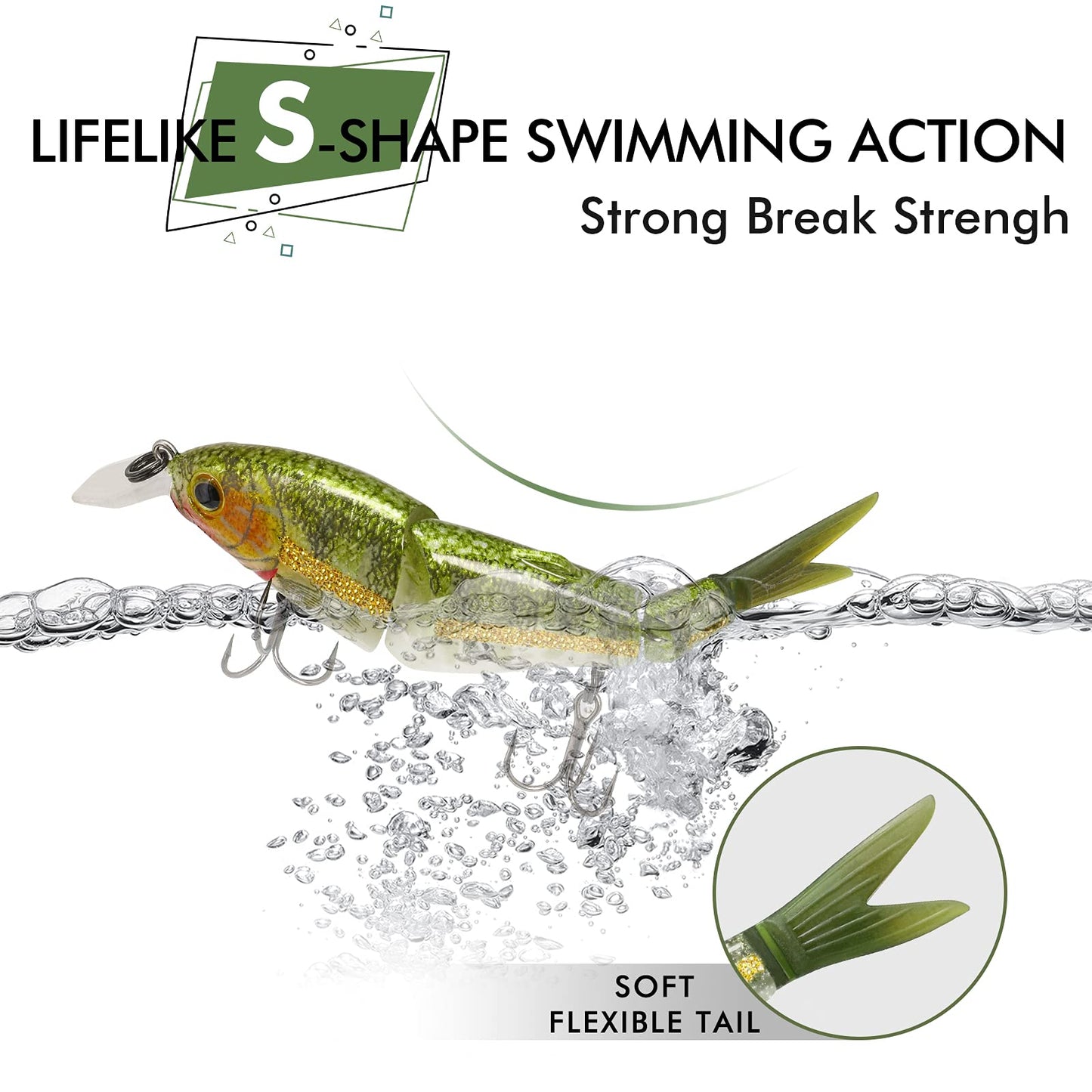 TRUSCEND Swimmax for Freshwater and Saltwater, Lifelike Fishing Lures for Bass Trout Crappie Walleye Pike Bluegill Salmon, Swimbait for Bass Fishing, Amazing Fishing Gear Gifts for Family Fishing