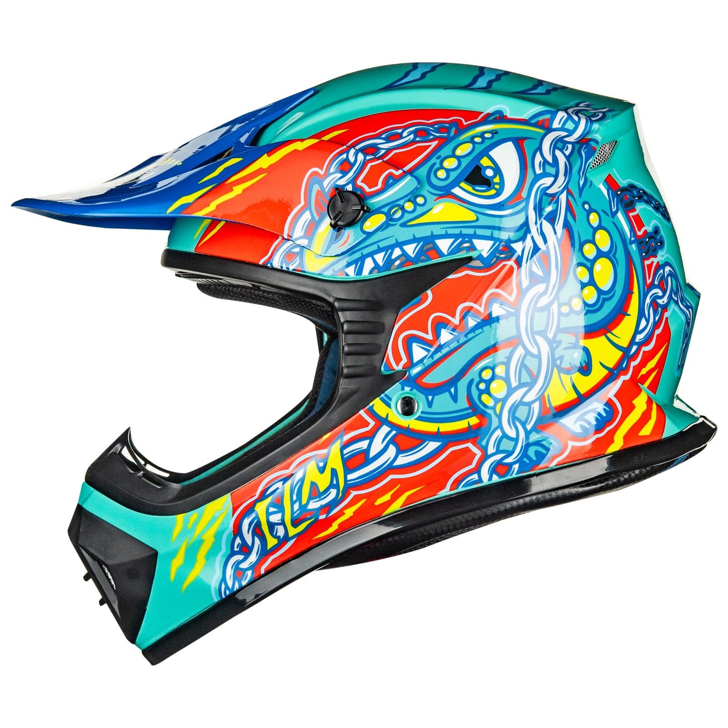 ILM Adult Dirt Bike Helmets Motocross ATV Dirtbike BMX MX Offroad Full Face Motorcycle Helmet, DOT Approved Model 128S (Matte Black, Adult-Medium)