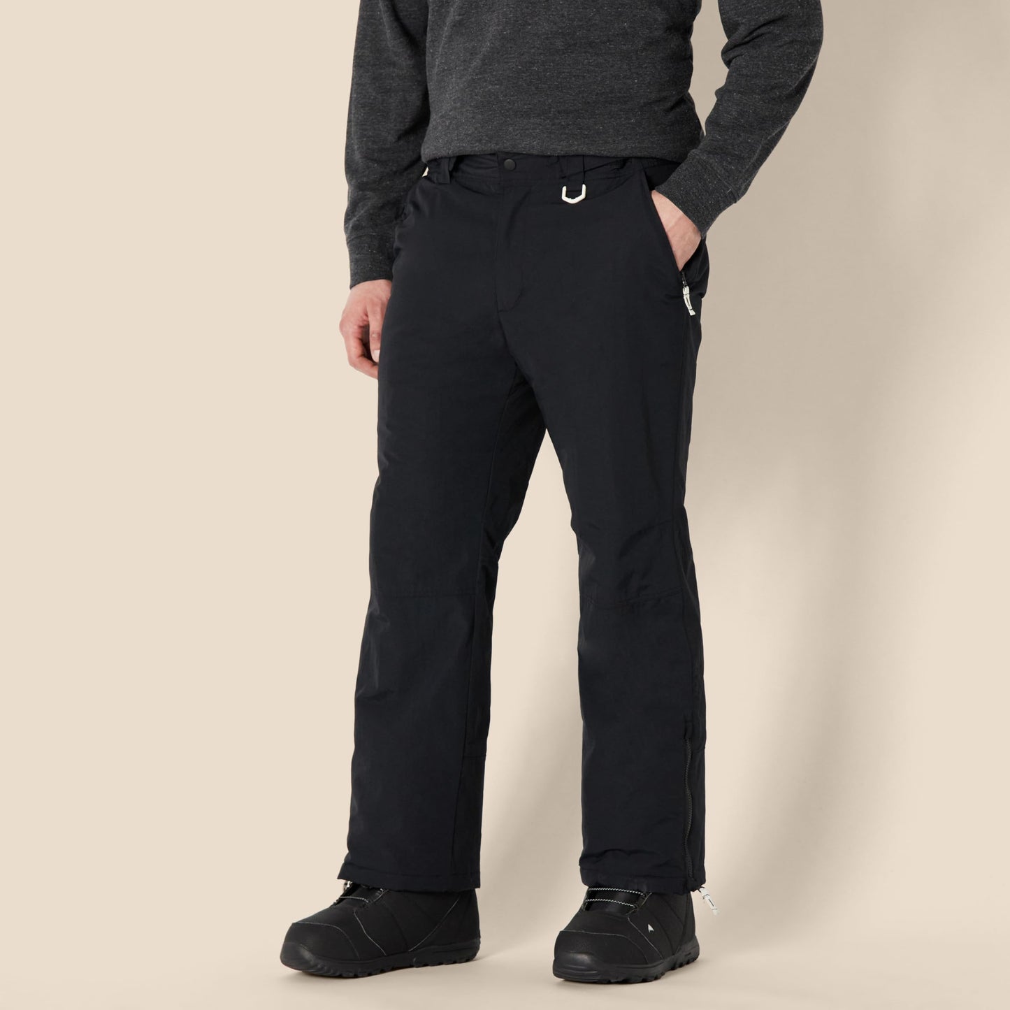 Amazon Essentials Men's Water-Resistant Insulated Snowboard Ski Snow Pant, Black, Large