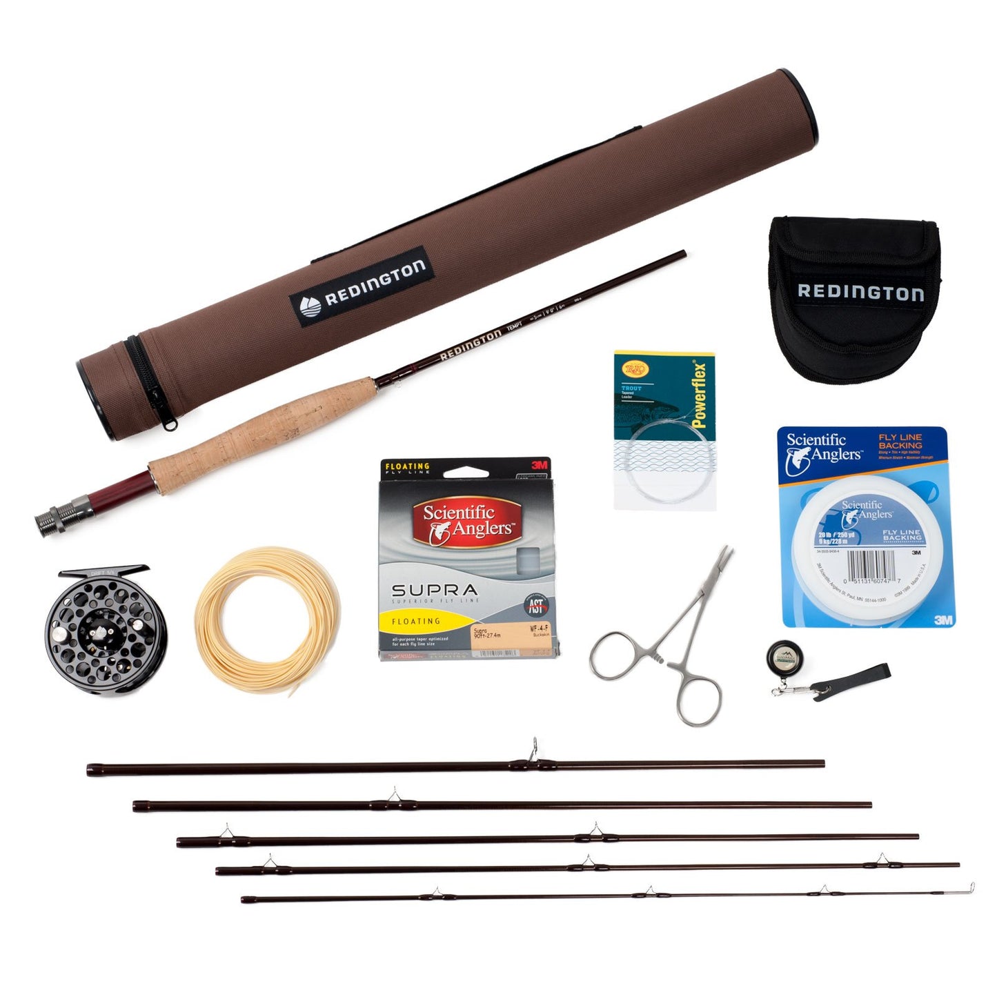 Redington Fly Fishing Field Kit, Fly Rod and Reel Combo Starter Kit, Line and Carrying Case Included