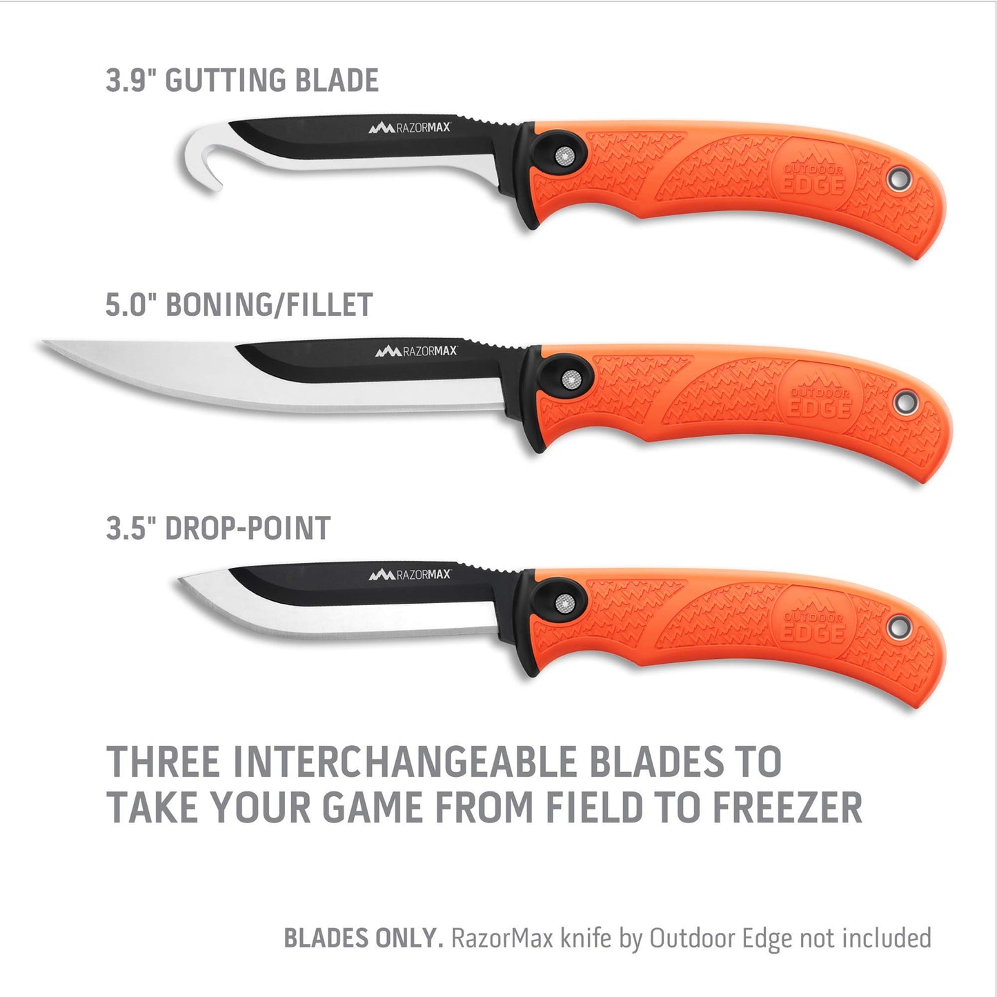 OUTDOOR EDGE 3.5" RazorSafe Replacement Sharp-Point Knife Blades, 24 Piece Value Pack