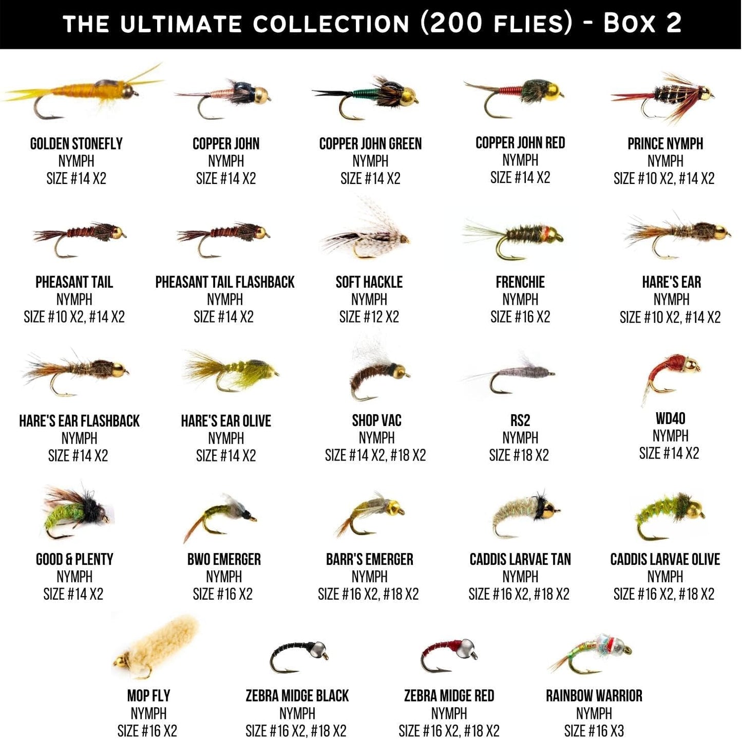 Ventures Fly Co. | 200 Premium Hand Tied Fly Fishing Flies Assortment | Three Fly Boxes Included | Dry, Wet, Nymphs, Streamers, Wooly Buggers, Terrestrials | Trout, Bass Lure Set, Kit