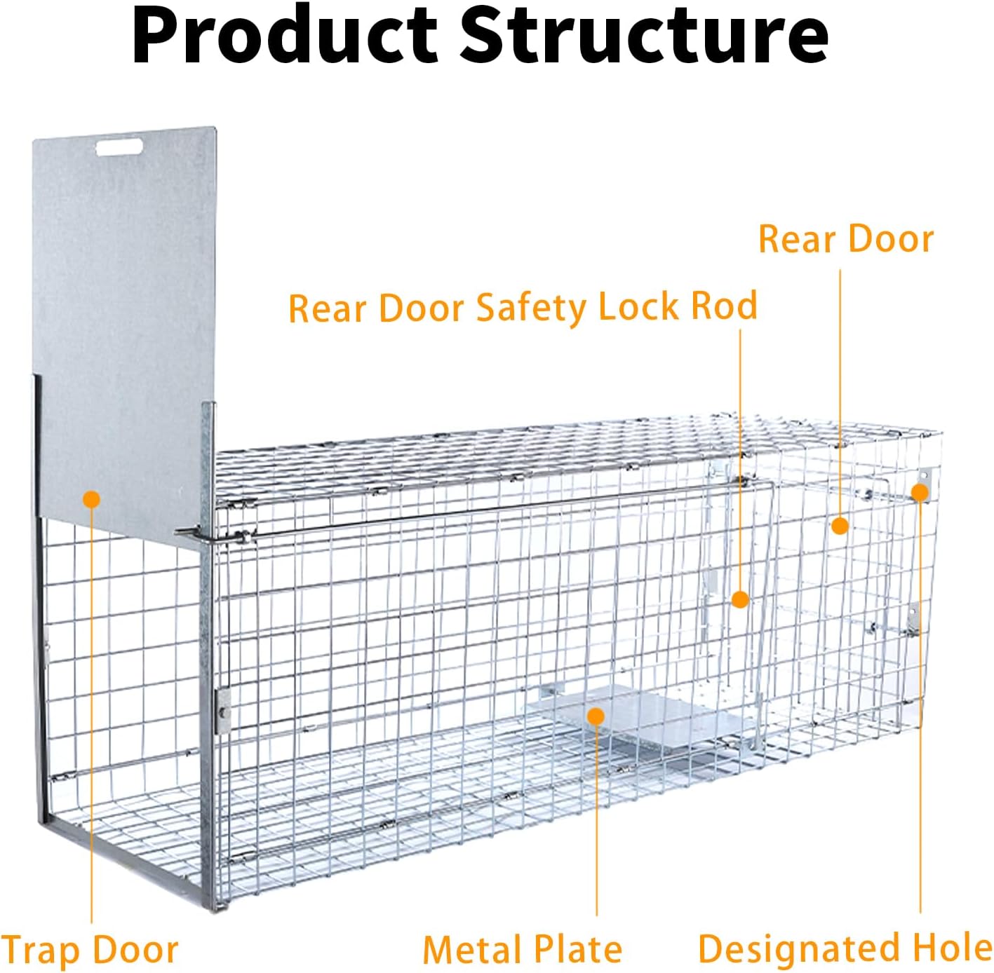 57" Large Humane Live Animal Trap,Collapsible Large Animal Catcher Cage,Cage Traps for Large Dogs up to 55 pounds,Foxes,Coyotes,Bobcat,Similar Sized Animals
