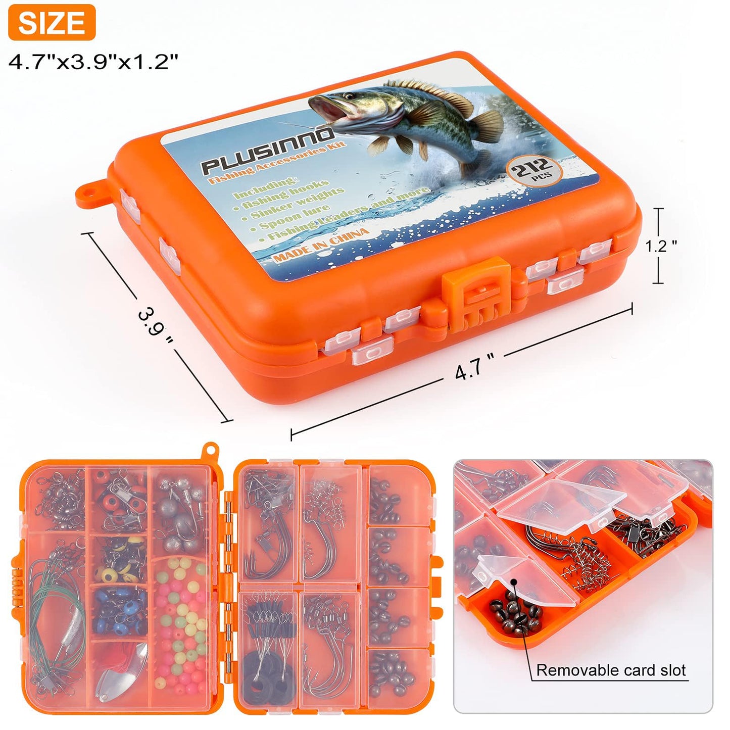 PLUSINNO Fishing Lures Baits Tackle Including Crankbaits, Spinnerbaits, Plastic Worms, Jigs, Topwater Lures, Tackle Box and More Fishing Gear Lures Kit Set, 102/302Pcs Fishing Lure Tackle