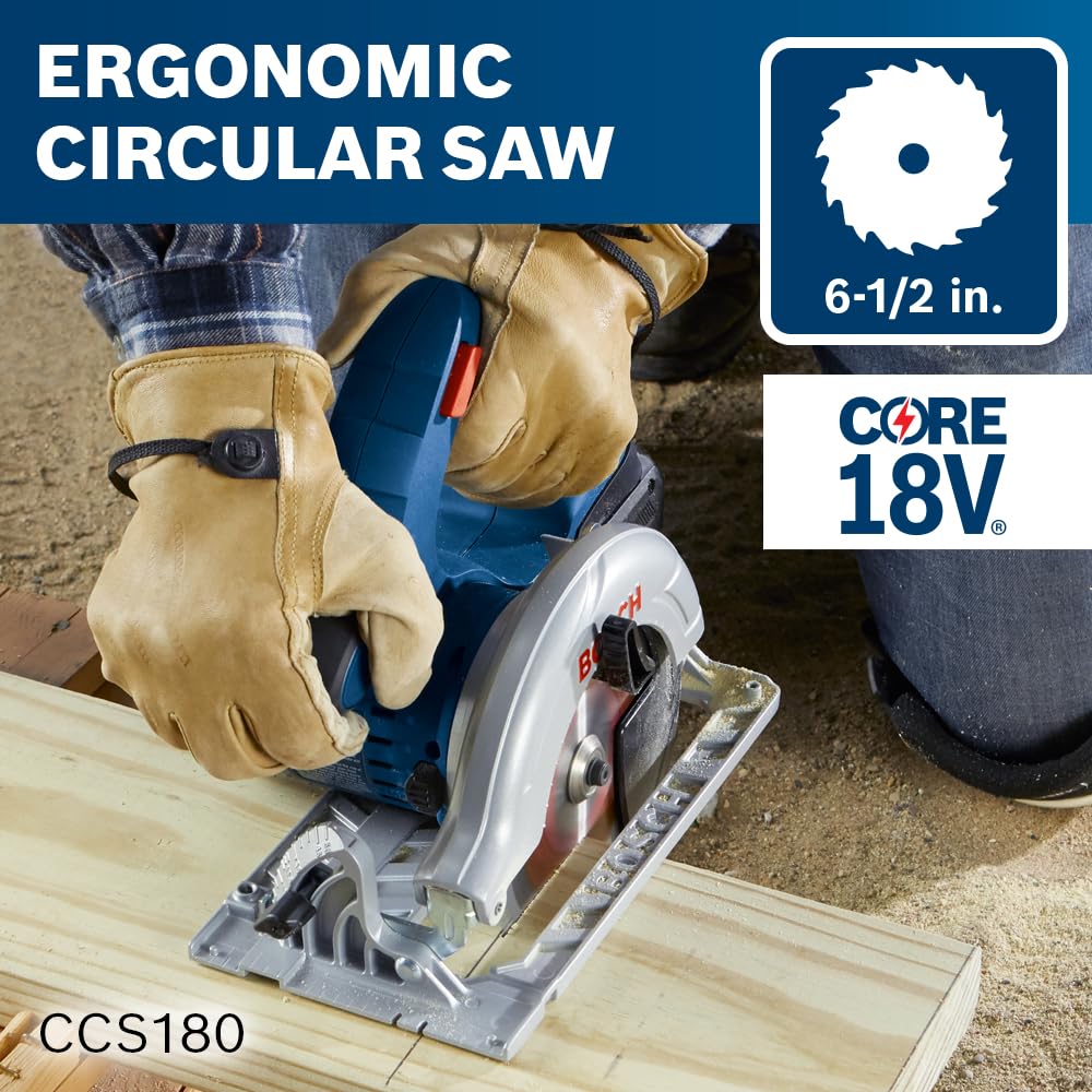 BOSCH GXL18V-501B25 18V 5-Tool Combo Kit with 2-In-1 Bit/Socket Impact Driver/Wrench, 1/2 In. Hammer Drill/Driver, Reciprocating Saw, Circular Saw, LED Worklight and (2) CORE18V 4 Ah Compact Batteries