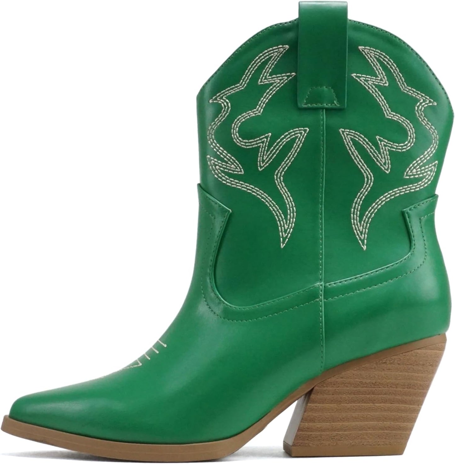 Soda “BLAZING” ~ Women Western Bootie Pointe Toe with Low Heel (Wide Fit Available)