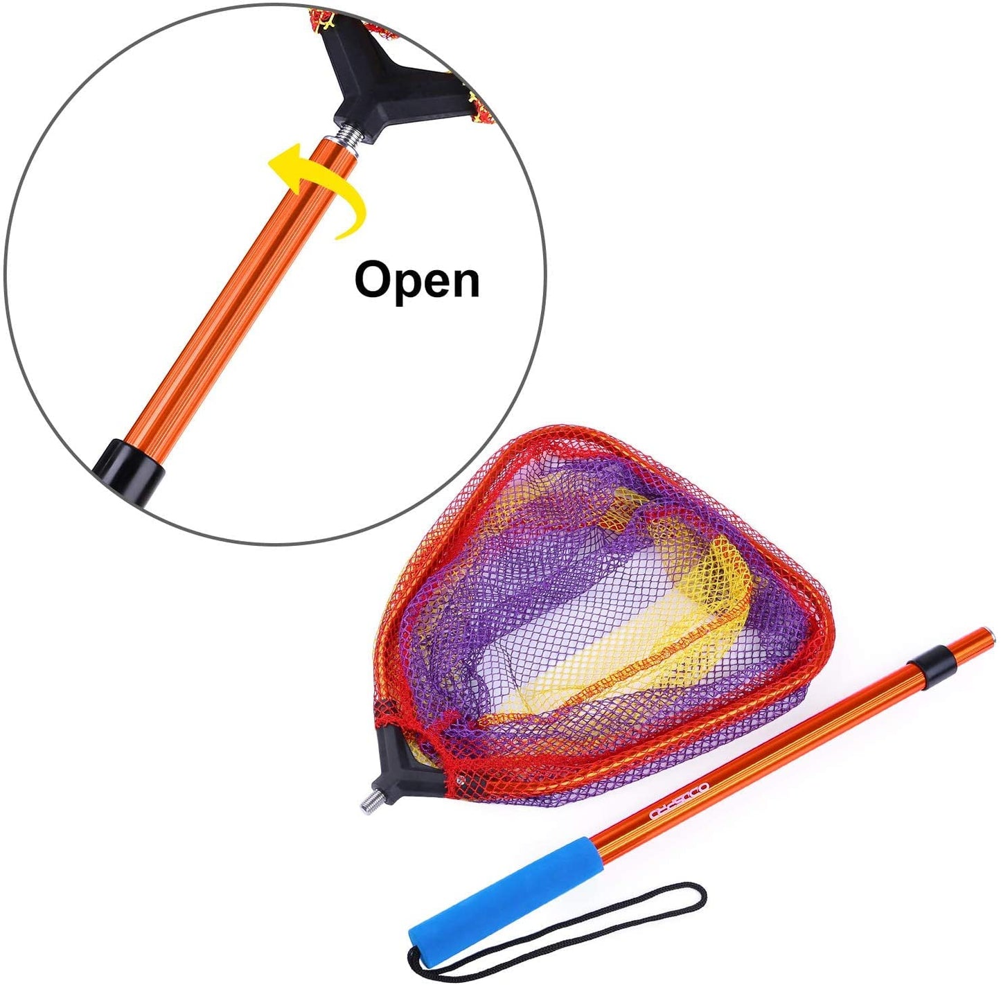Kids Fishing Net - Telescoping Bait, Minnow, and Butterfly Net With 11.4" Depth, Handle Extends to 30" for Easy Catch and Release