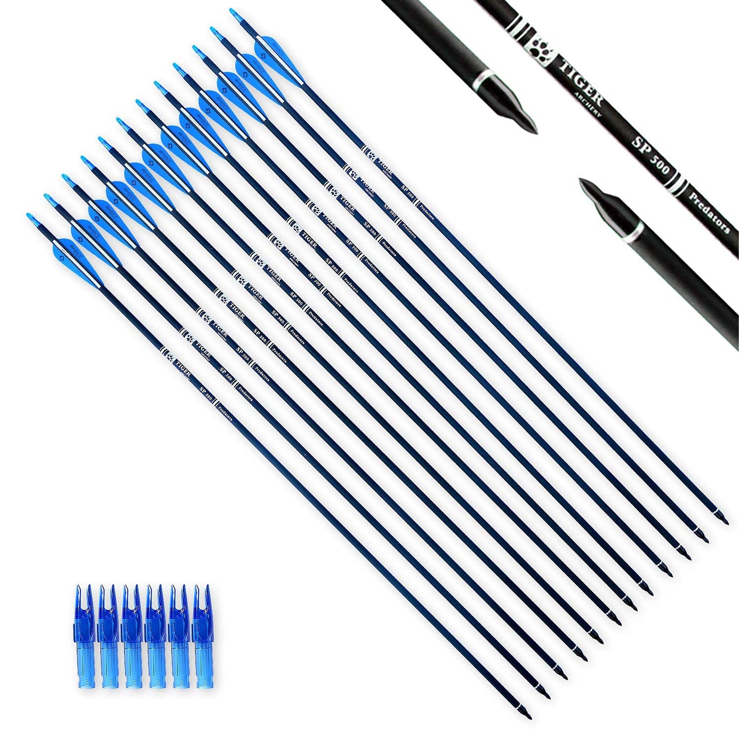 30Inch Carbon Arrow Practice Hunting Arrows with Removable Tips for Compound & Recurve Bow(Pack of 12)