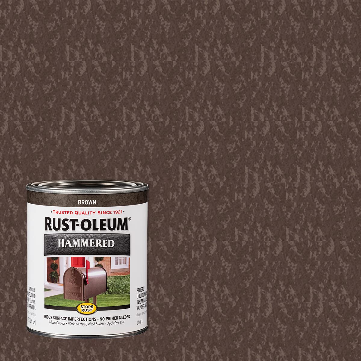 Rust-Oleum 7215502 Stops Rust Hammered Finish Brush Paint, Quart, Black