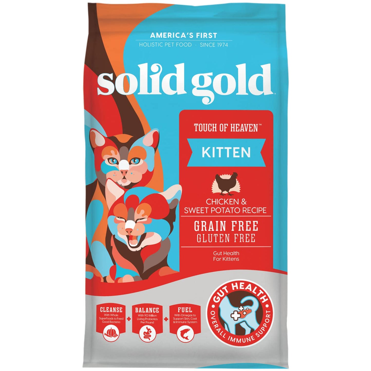 Solid Gold High Protein Dry Cat Food - Grain Free & Gluten Free Chicken Cat Dry Food w/Probiotics for Gut Health & Digestion - High Fiber & Omega 3 - Low Carb Superfood Kibble for Cats All Ages - 6LB