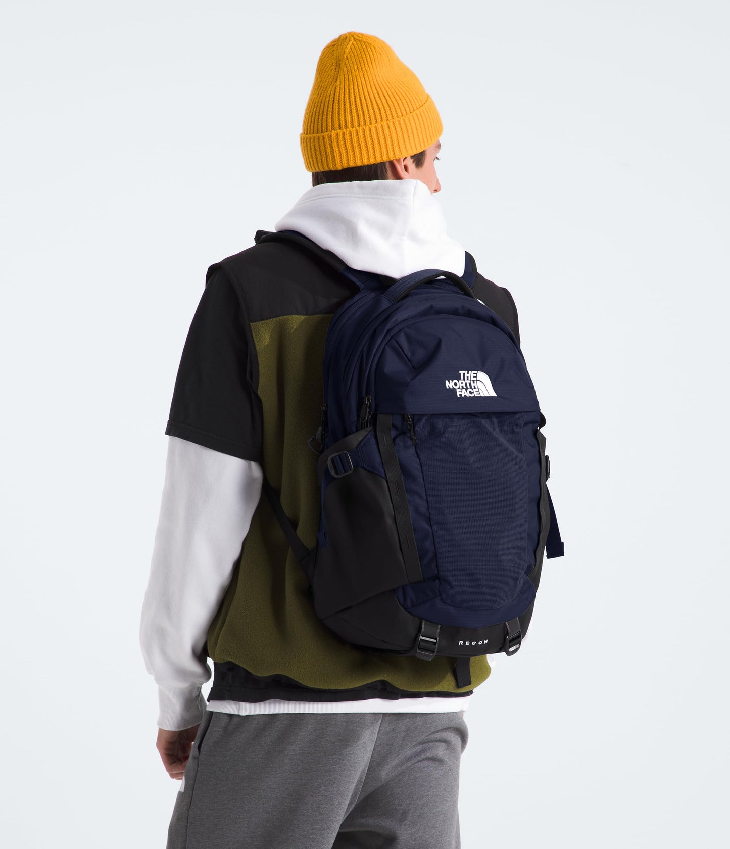 THE NORTH FACE Recon Everyday Laptop Backpack | Daypack with Water Repellent Finish, 16" Laptop Sleeve, 2 Water Bottle Pockets, TNF Black/TNF Black-NPF, One Size