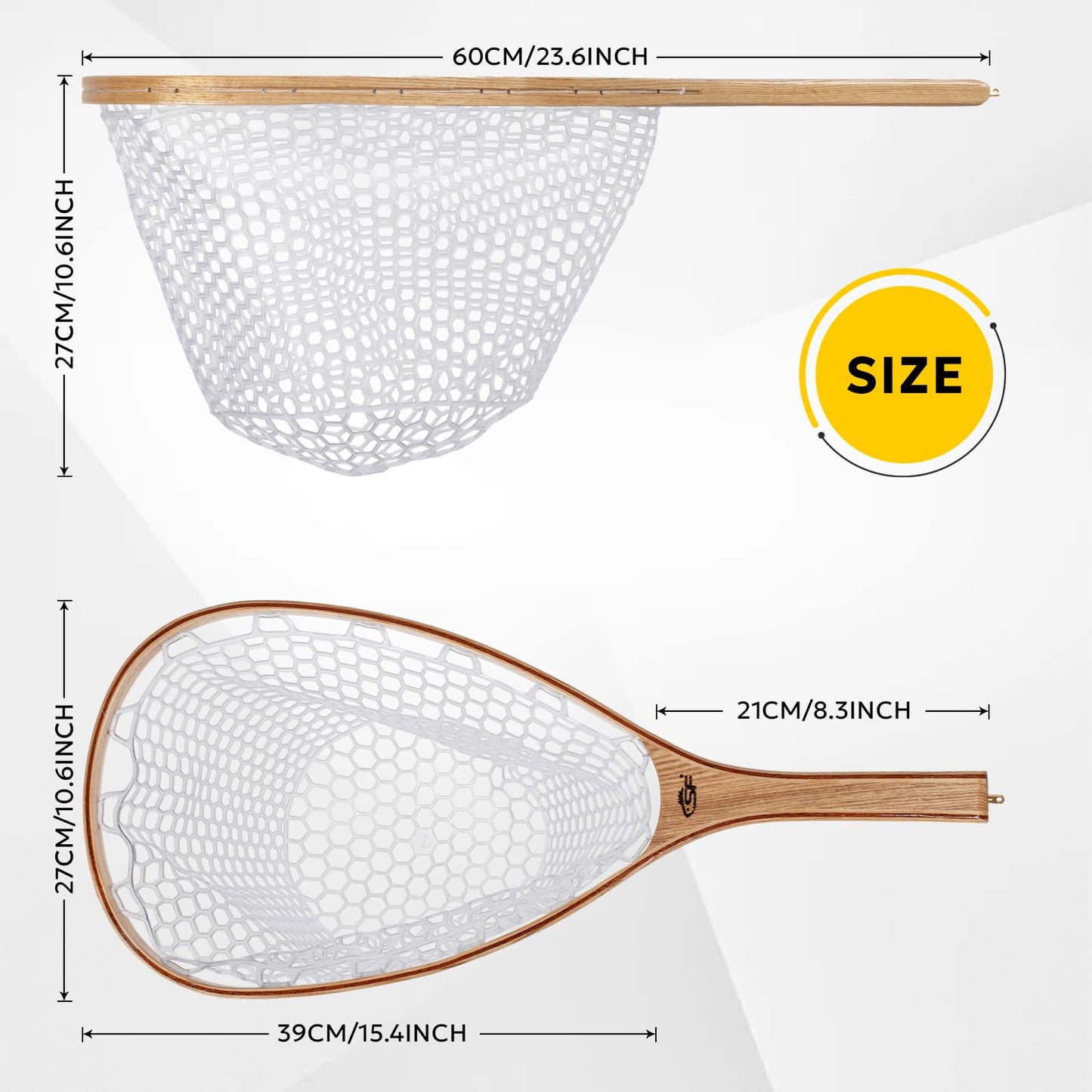 SF Fly Fishing Landing Net Soft Rubber Mesh Trout Net Catch and Release Net