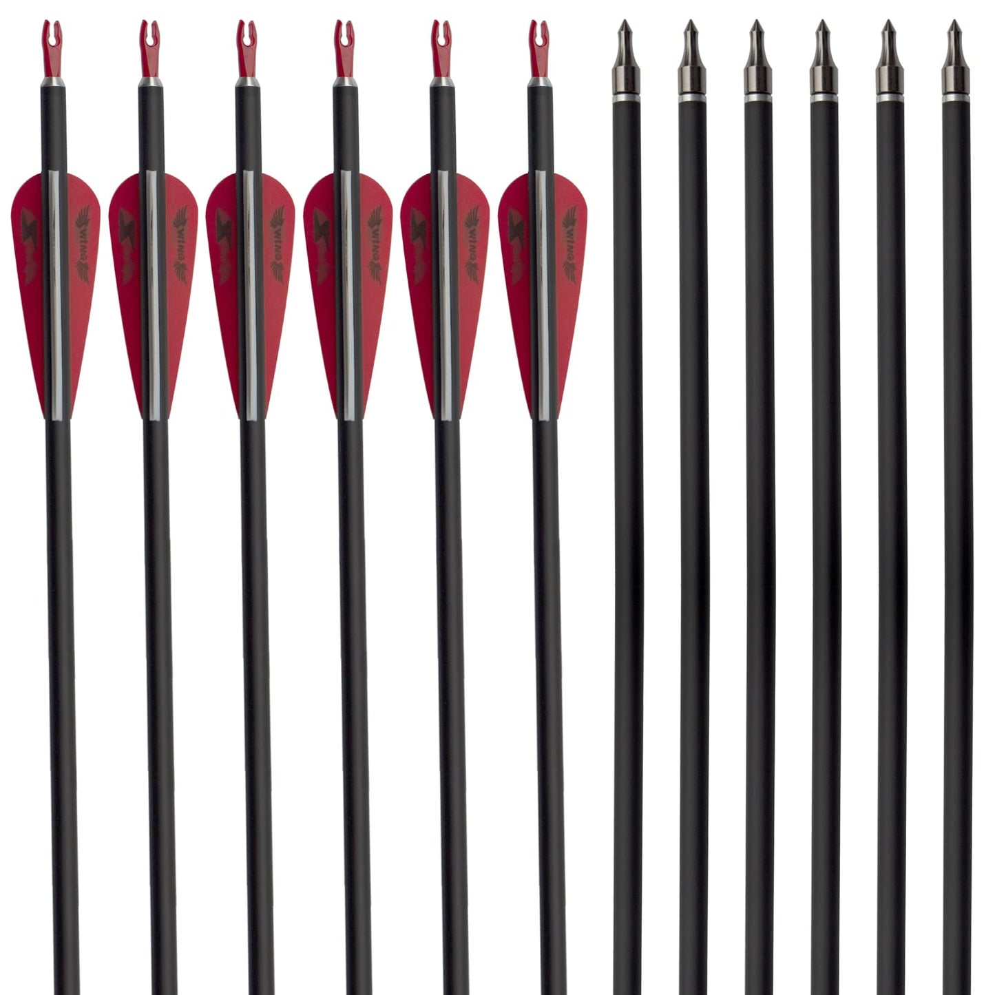 31inch Carbon Arrow Archery Targeting Practice Hunting Arrows for Compound & Recurve Bow with Removable Tips(Pack of 12)