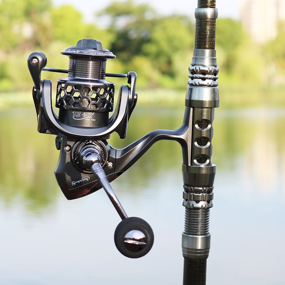 Sougayilang Telescopic Fishing Rod Reel Combos with Carbon Fiber Fishing Pole Spinning Reels and Fishing Accessories
