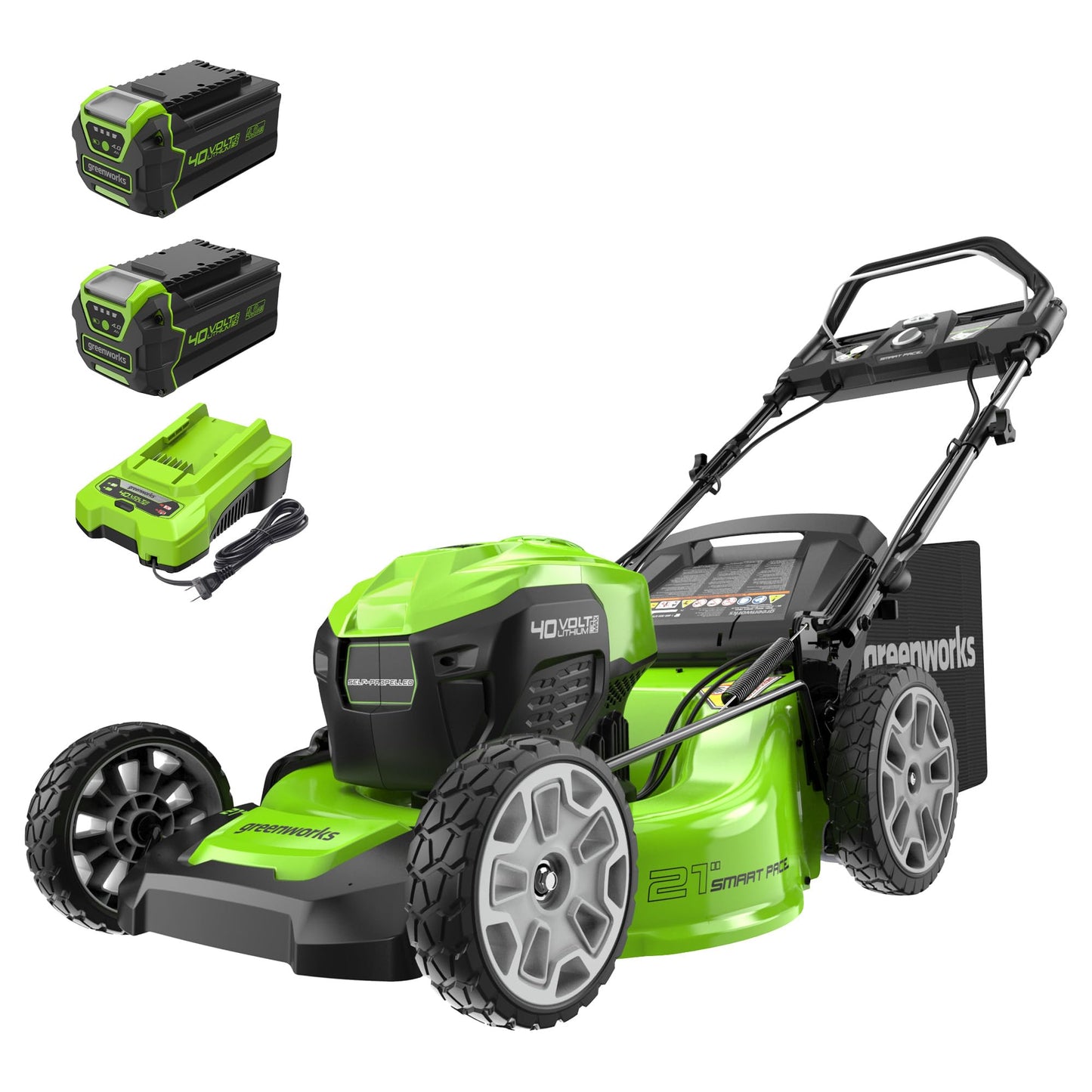 Greenworks 40V 16" Cordless Lawn Mower, Ultra-Light Push Mower with 4.0Ah Battery & Charger(75+ Tool Compatibility, 45Min Runtime)